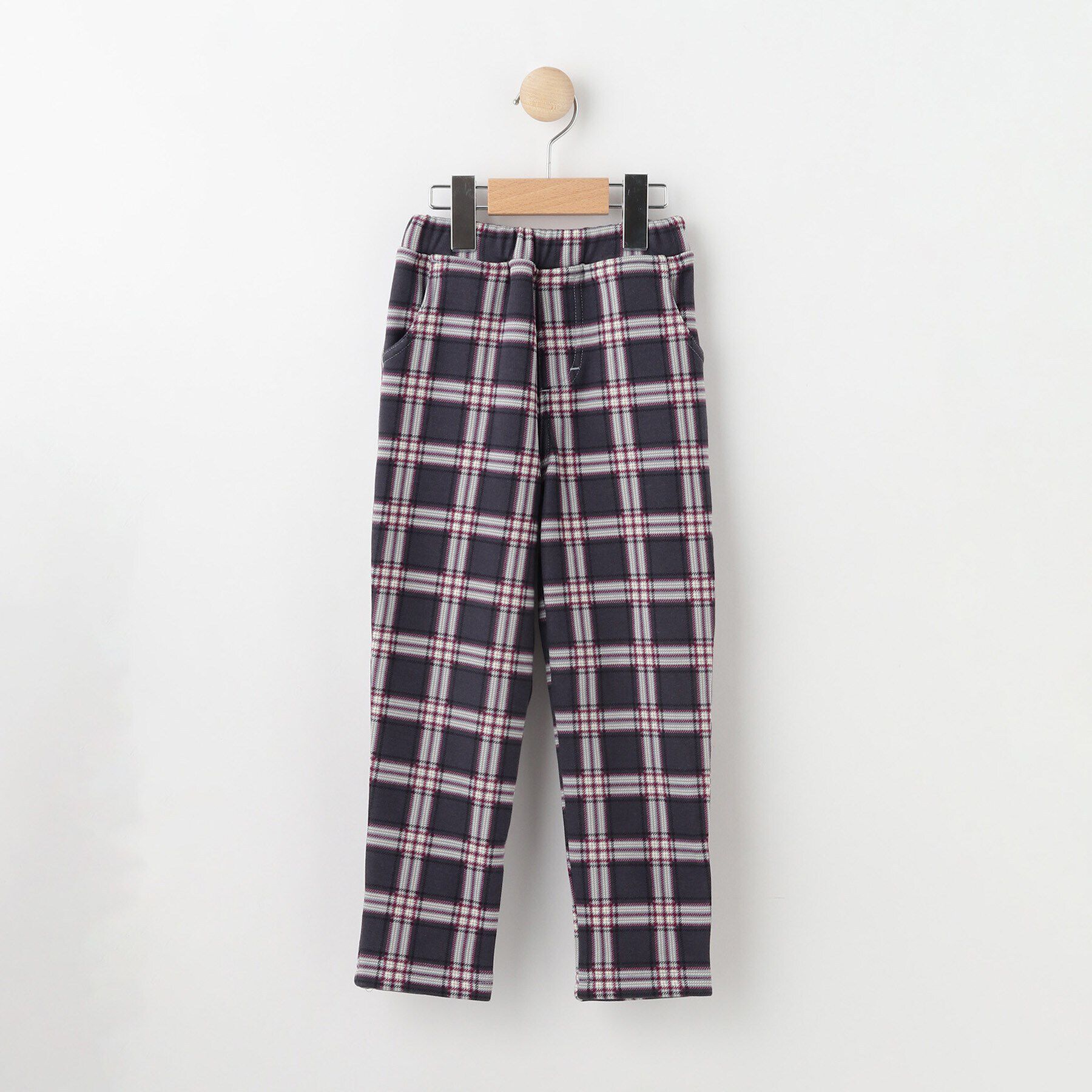 SHOO･LA･RUE「【110-140cm/男女兼用】裏シャギー総柄パンツ」|その他|チャコールグレー(2