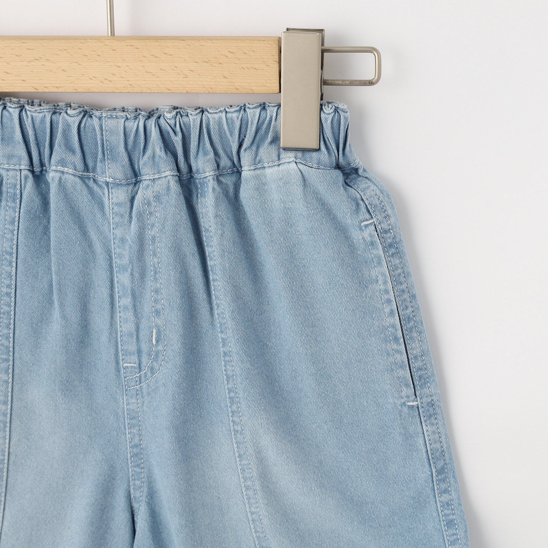 SHOO･LA･RUE「【100-150cm/ひんやり】ゆったりシルエットの デニムハーフパンツ」|その他|