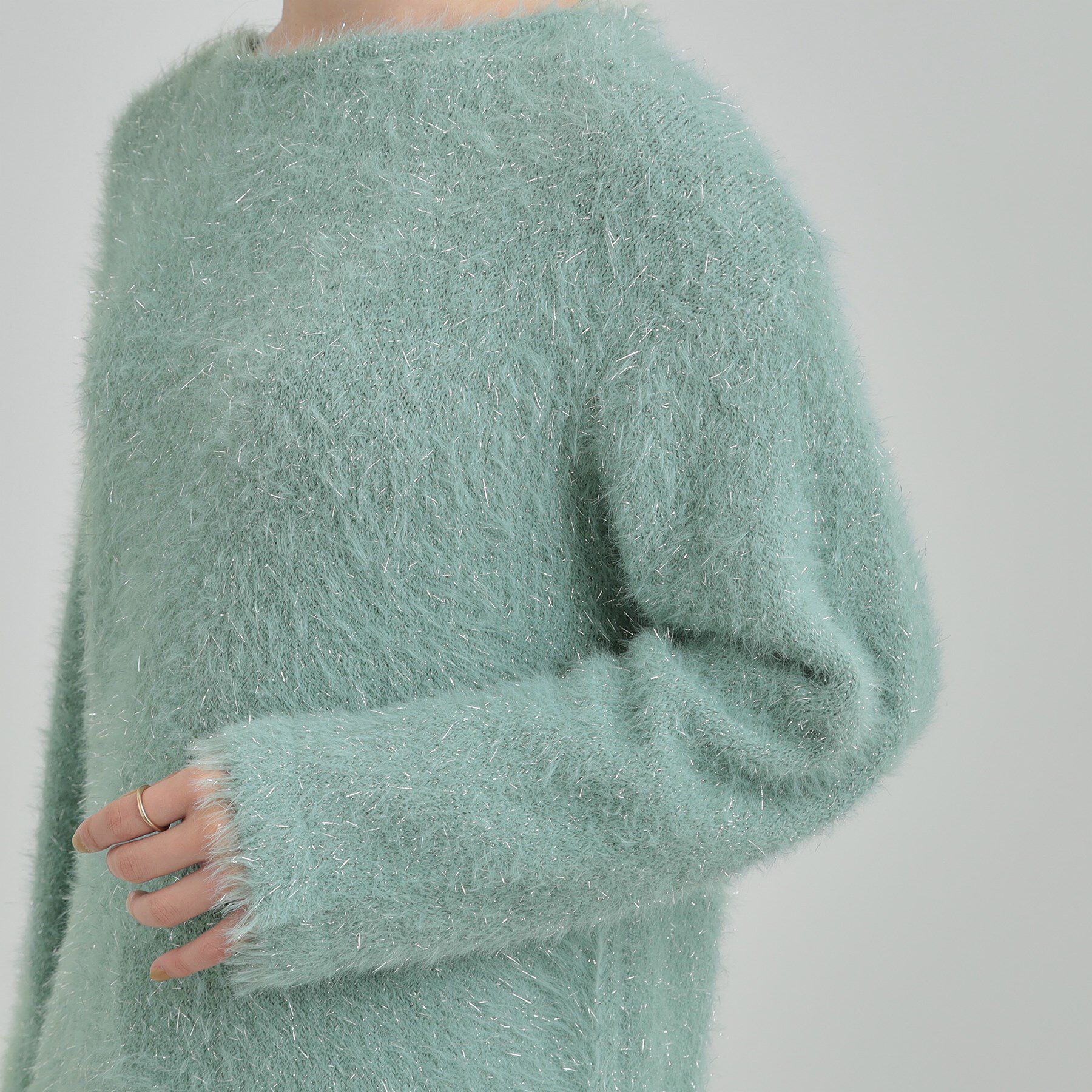 SHOO･LA･RUE「キラふわ ラメフェザー ドロストニット」|ニット・セーター|