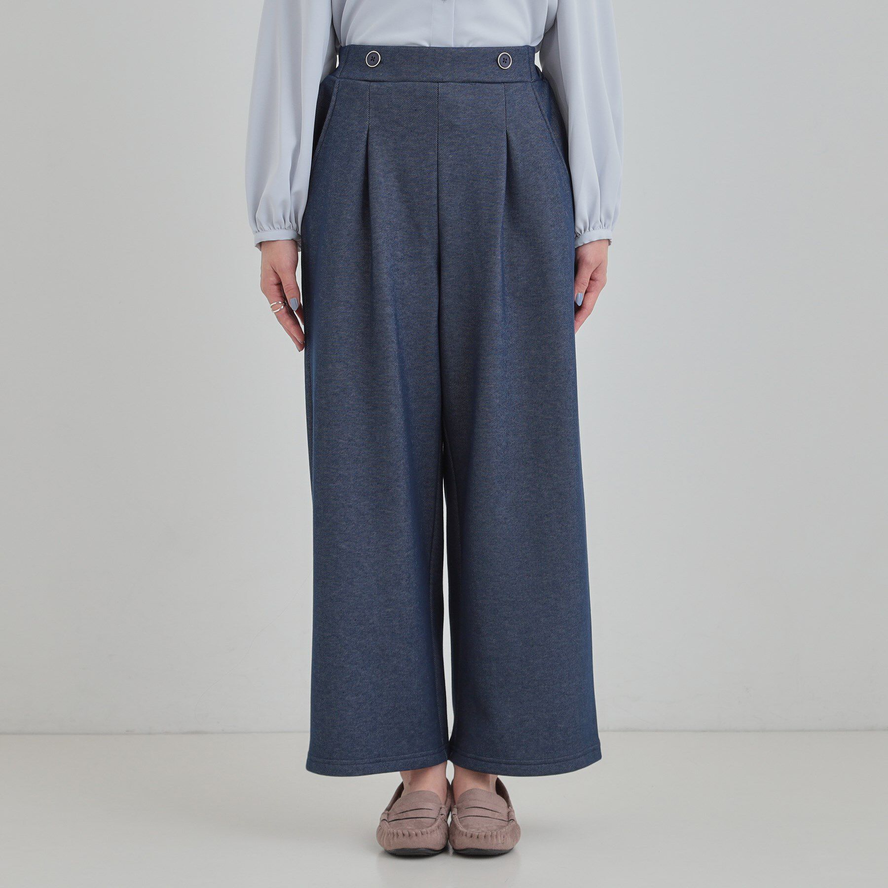 SHOO･LA･RUE「【あったか/S-LL】デニム風裏起毛ワイドパンツ」|その他|