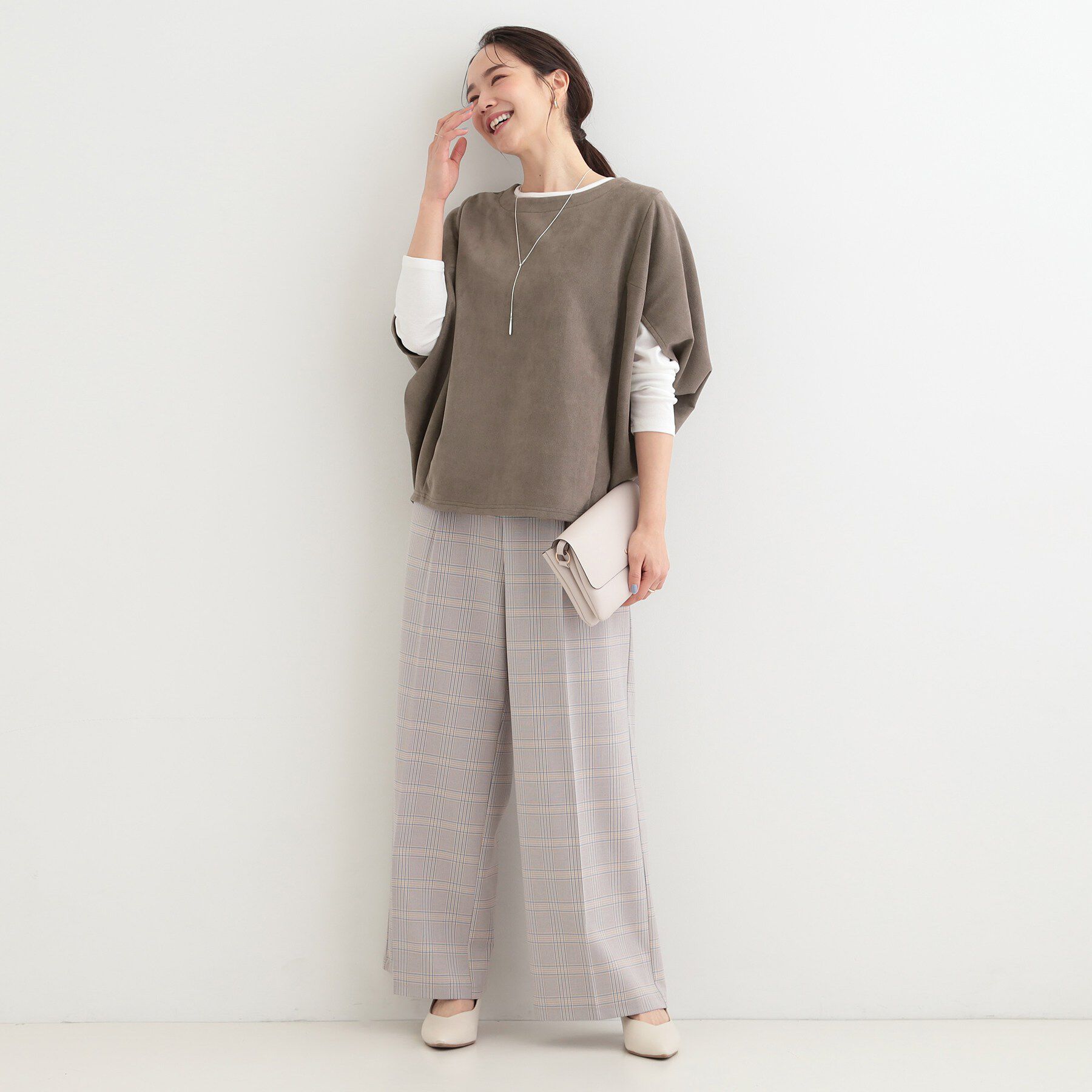 SHOO･LA･RUE「【2点セット】ポンチョ風スウェードトップス&times;ロンT」|その他|