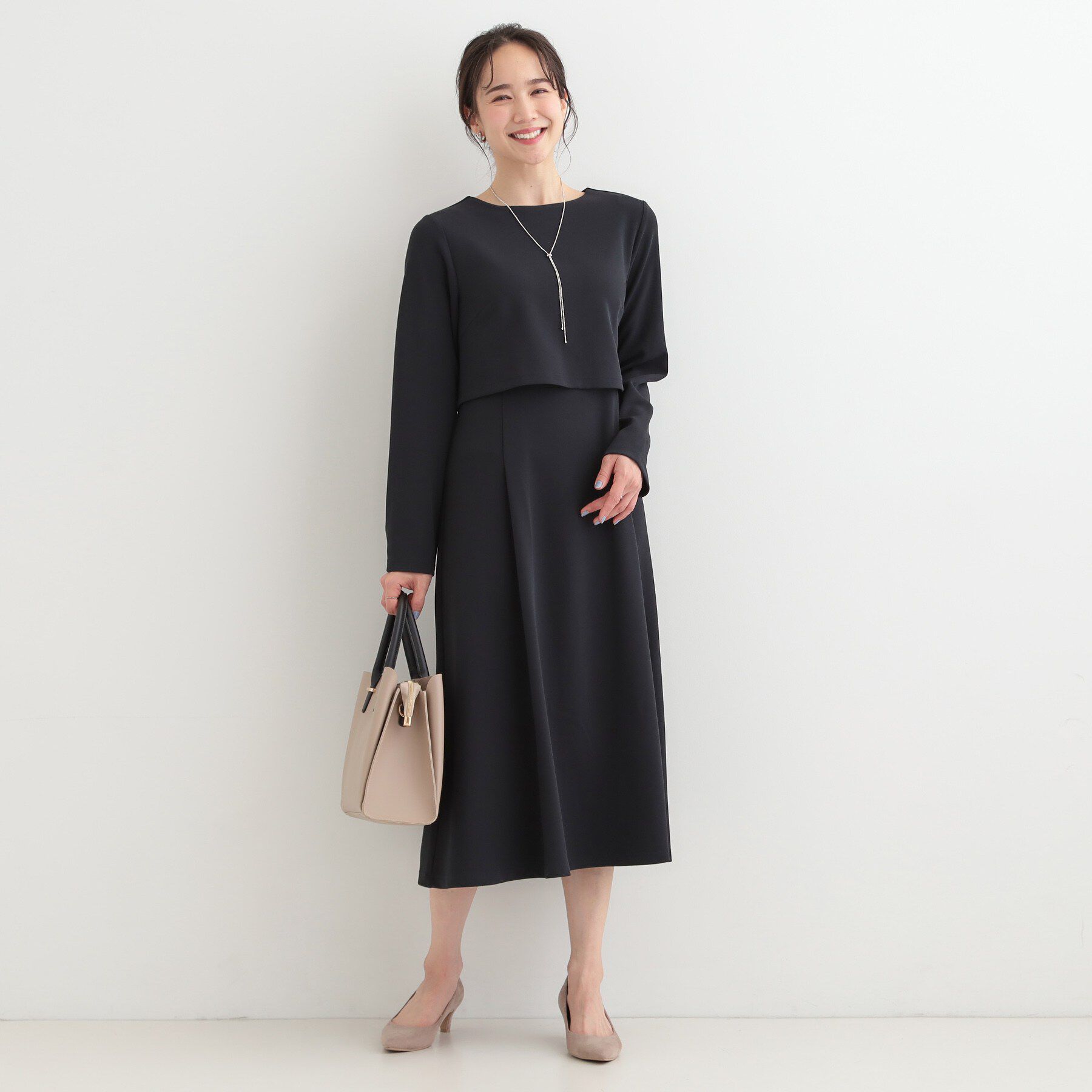 SHOO･LA･RUE「【S-LL】コーデに迷わずきちんと決まる セットアップ風ワンピース」|ワンピース|