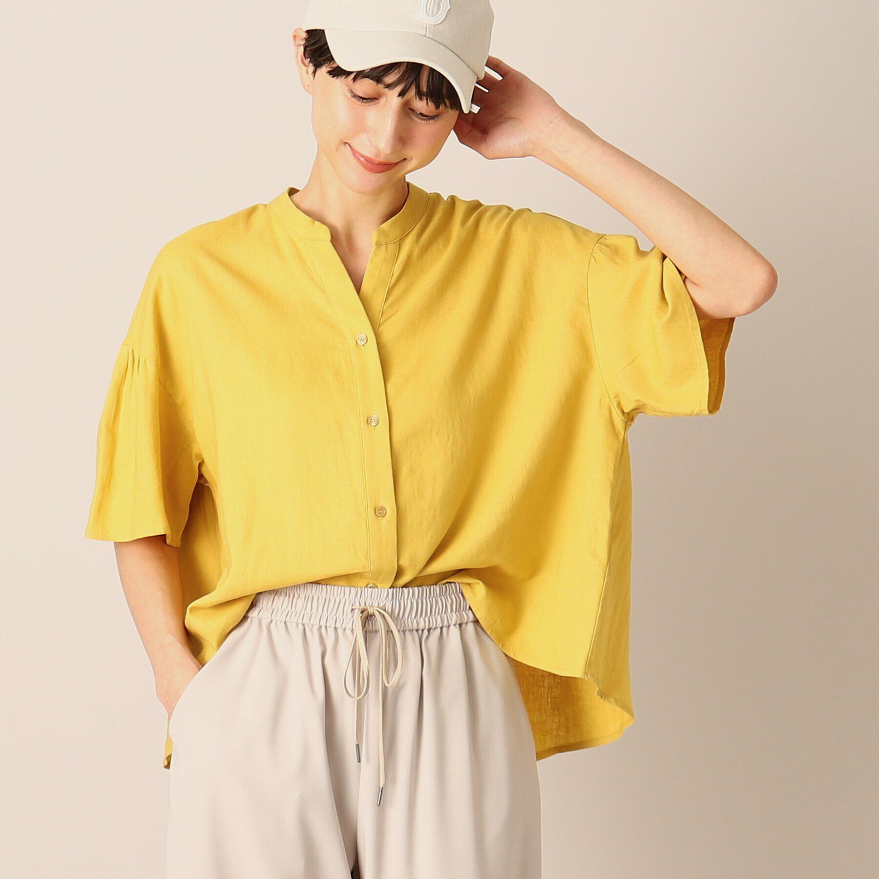 Dessin「【洗える】ベルスリーブブラウス（S～L）」|シャツ・ブラウス|マスタード(033)