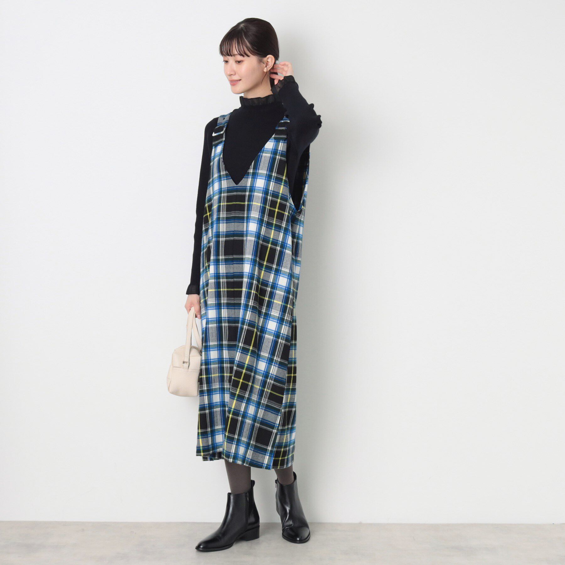 Dessin「【洗える】チェック柄ジャンパースカート」|ワンピース|