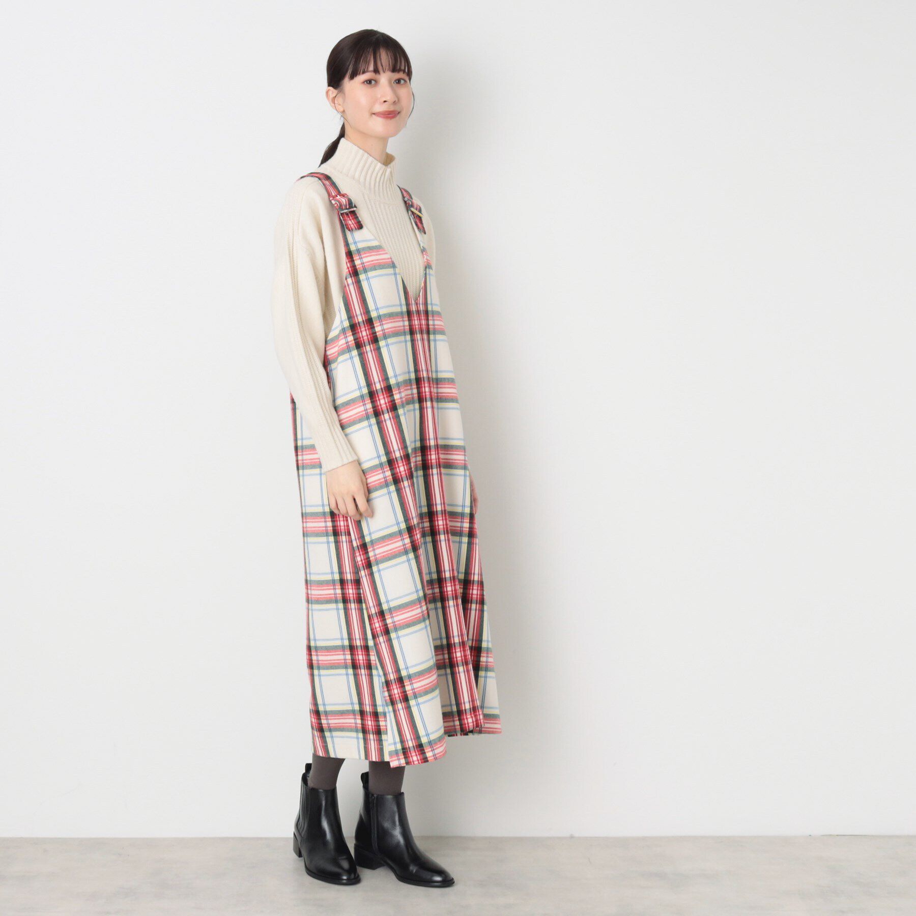 Dessin「【洗える】チェック柄ジャンパースカート」|ワンピース|