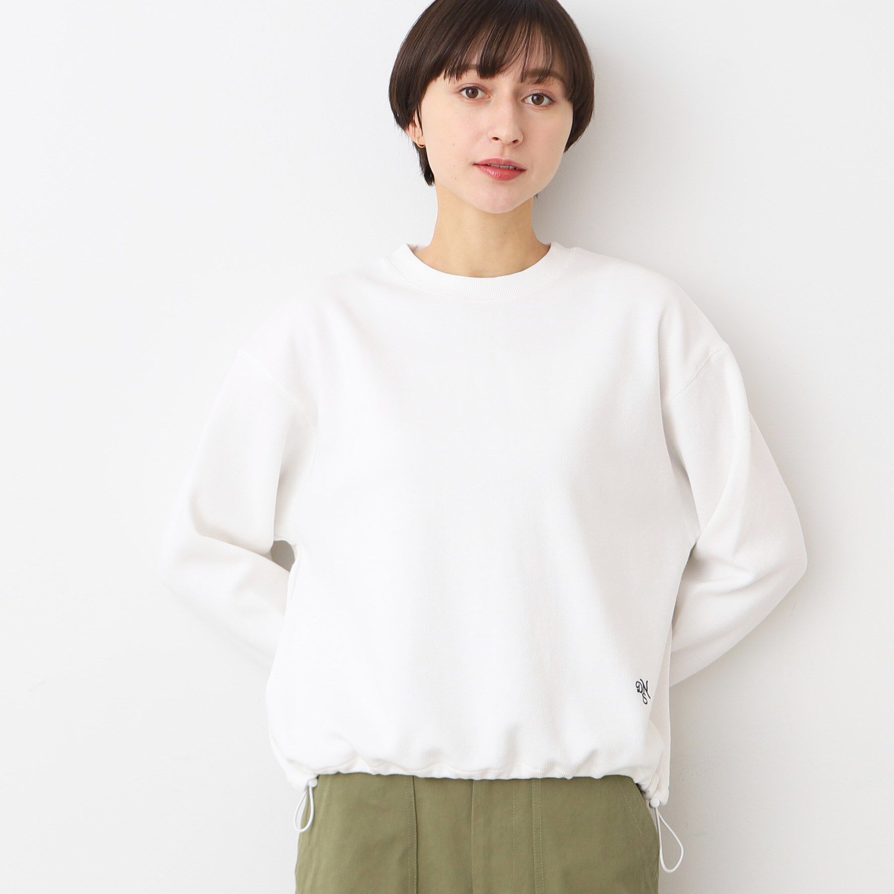 Dessin「【洗える】ドローコード付きカットソー（XS～L）」|Tシャツ・カットソー|ホワイト(001)