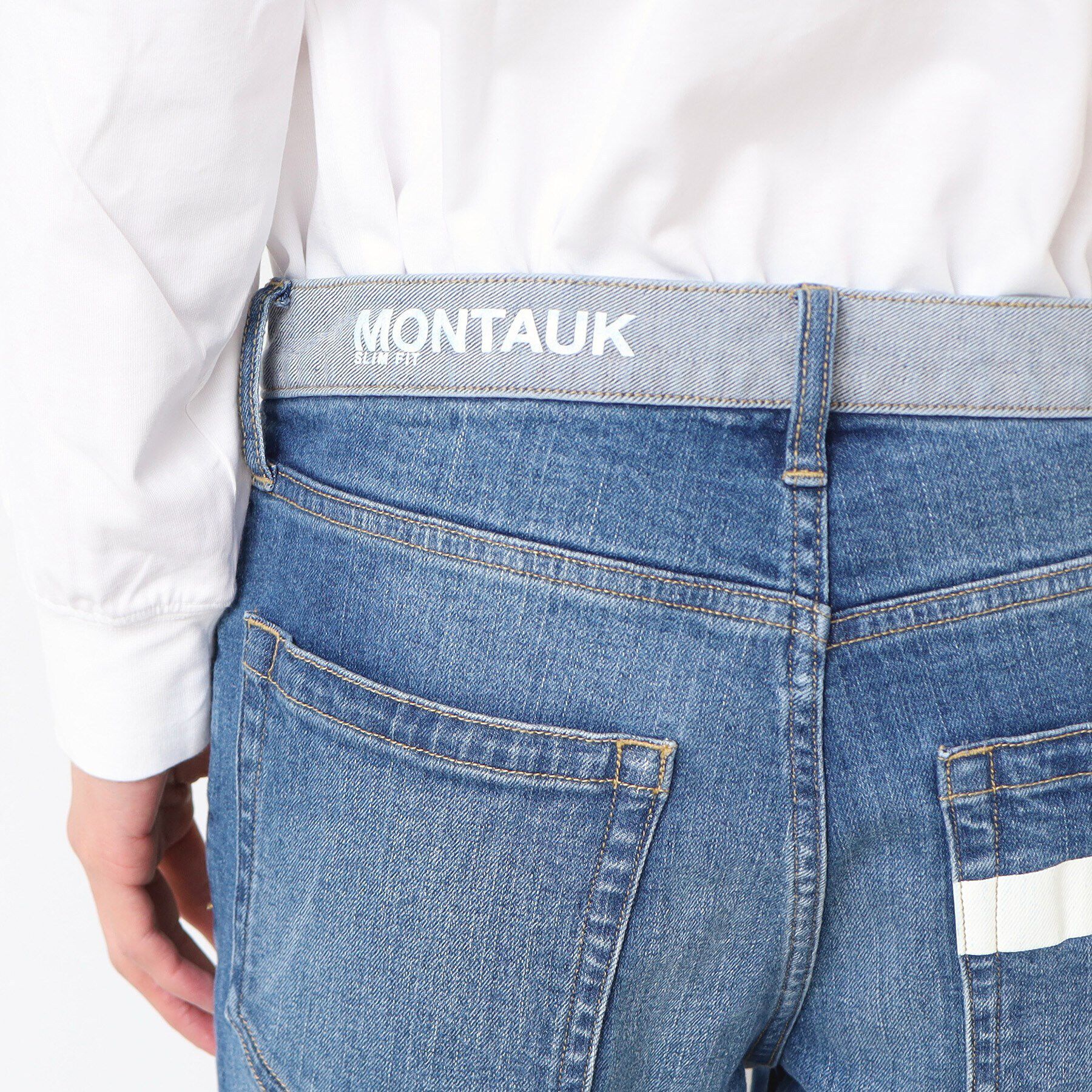 Dessin「【洗える】スリムストレッチデニムパンツ」|デニム|