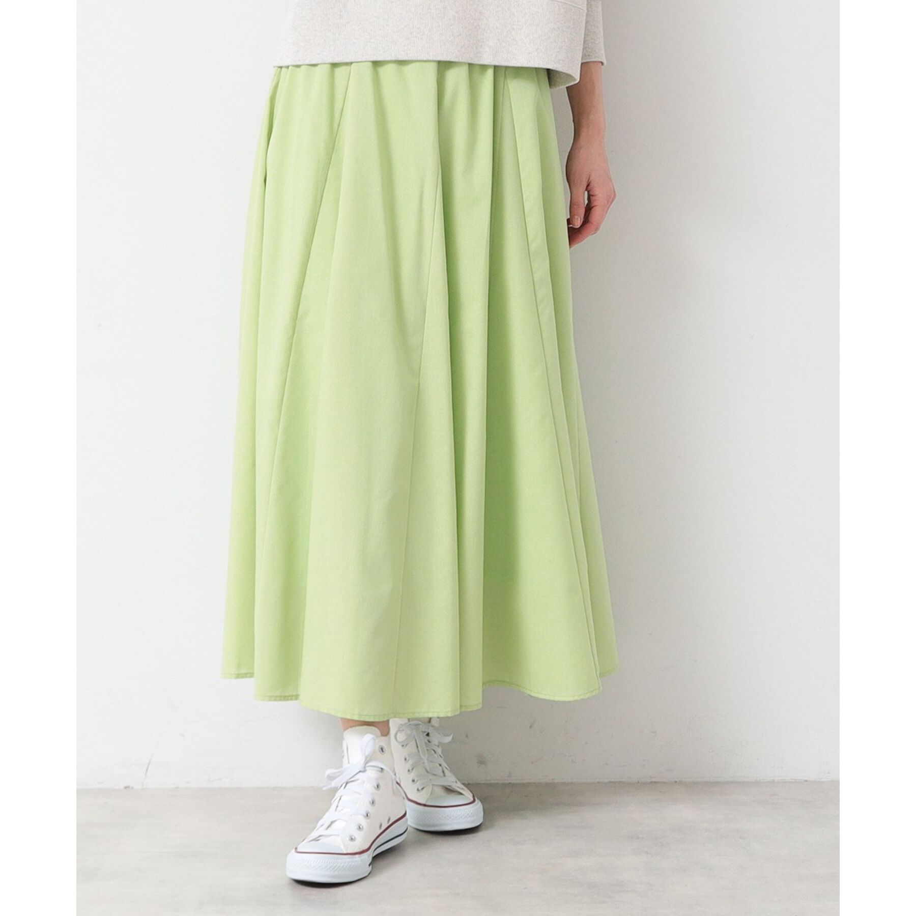 Dessin「【5色展開・ウエストゴム・洗える】エアリーフレアスカート（XS～L）」|スカート|ミントグリーン(02