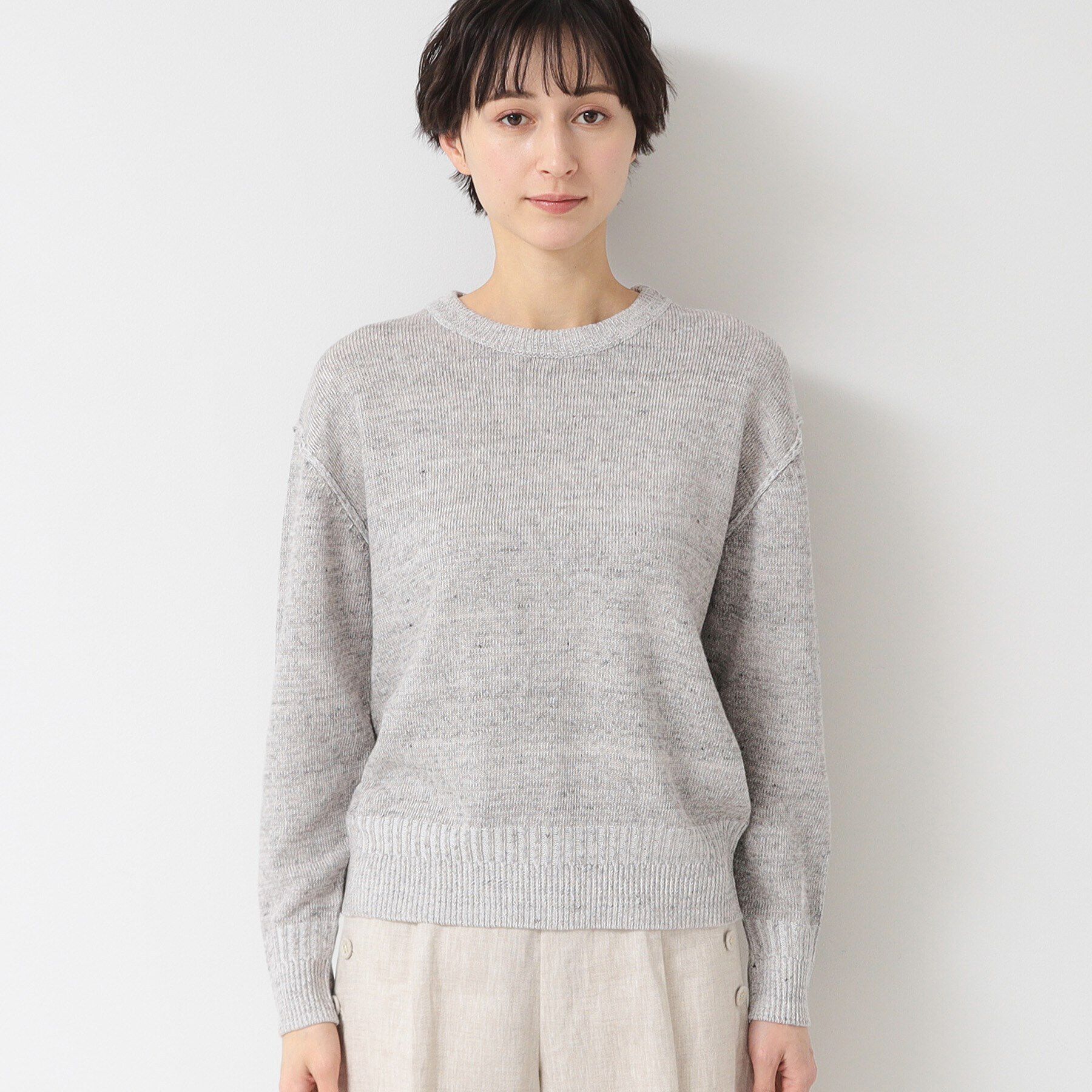 Dessin「【ユニセックス】コットンリネン杢ニット」|ニット・セーター|