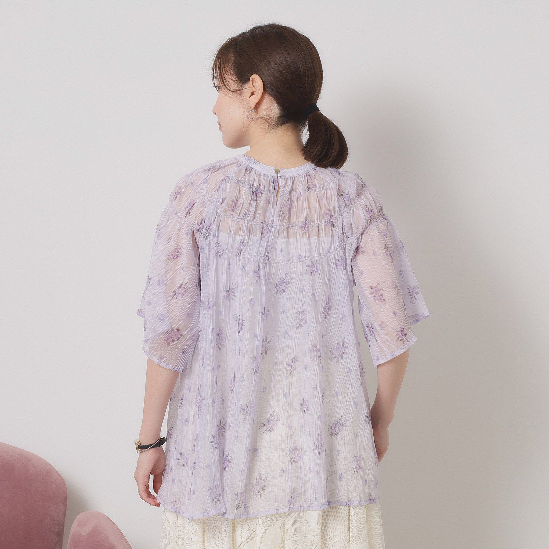 ITS&rsquo;DEMO「【手洗い可】花柄楊柳ブラウス」|シャツ・ブラウス|