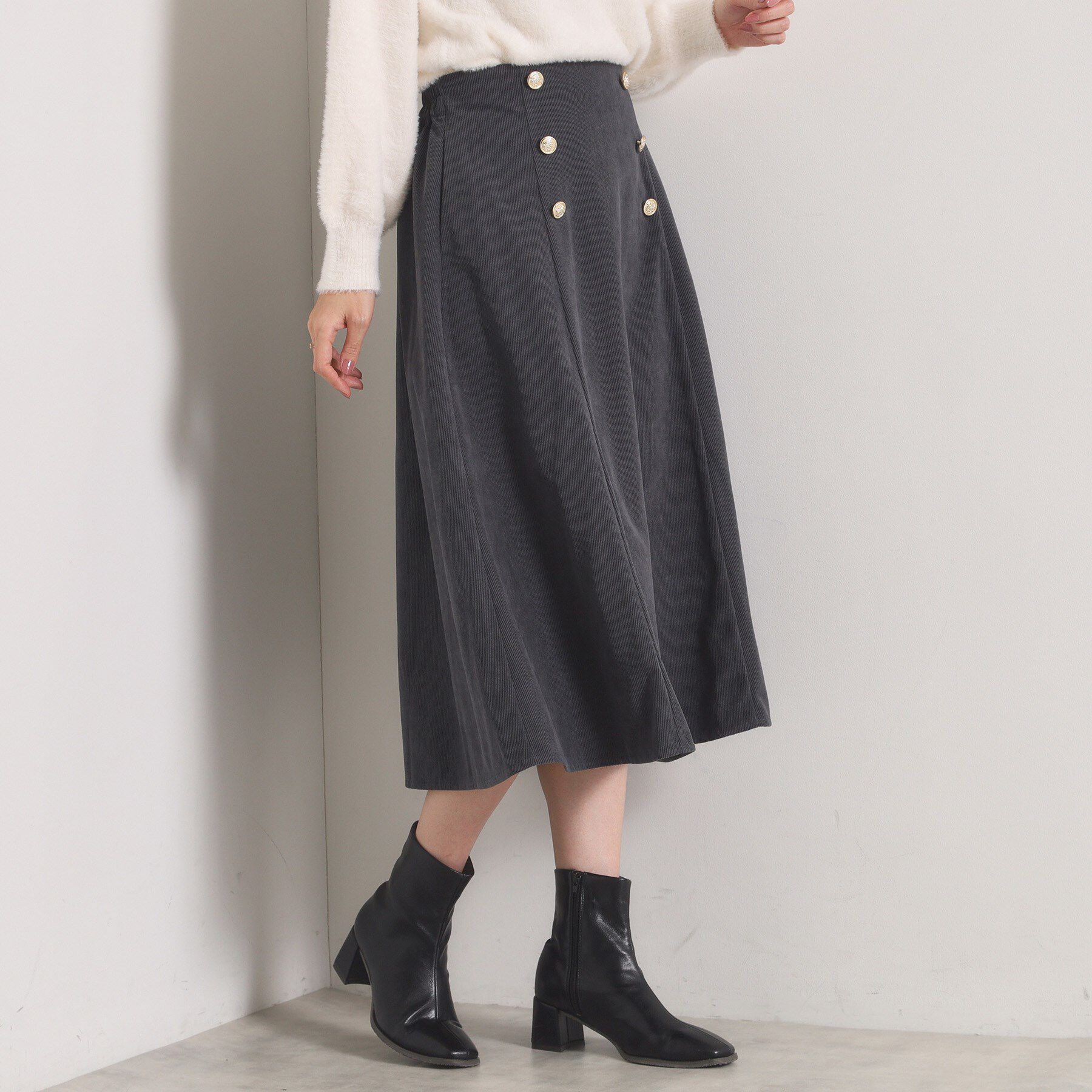 ITS&rsquo;DEMO「【洗濯機OK／ウエストゴム】コーデュロイスカート」|スカート|