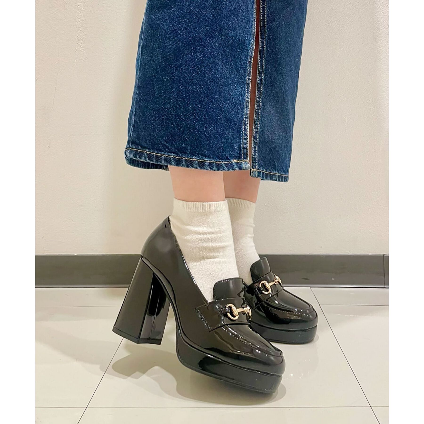 ESPERANZA「厚底ヒールアップローファー 24SS」|パンプス|