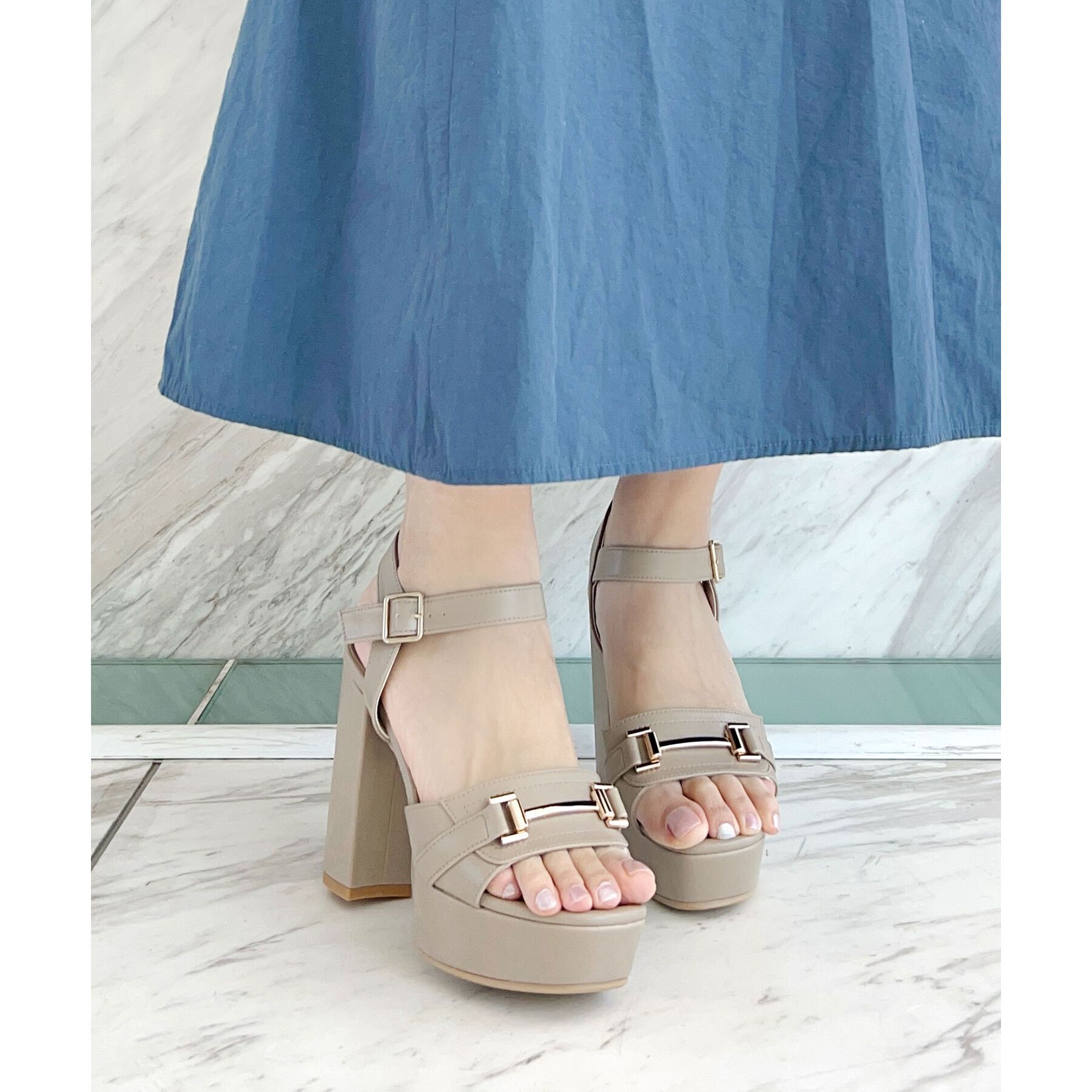 ESPERANZA「アッパービット厚底ヒールサンダル」|サンダル|