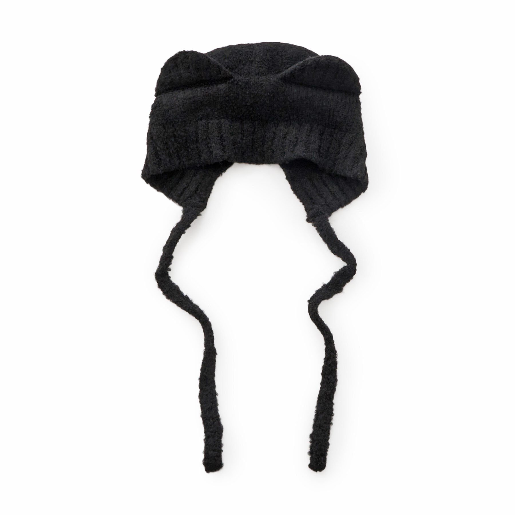 Grandedge「クマミミニット帽」|ニット帽|ブラック(019)