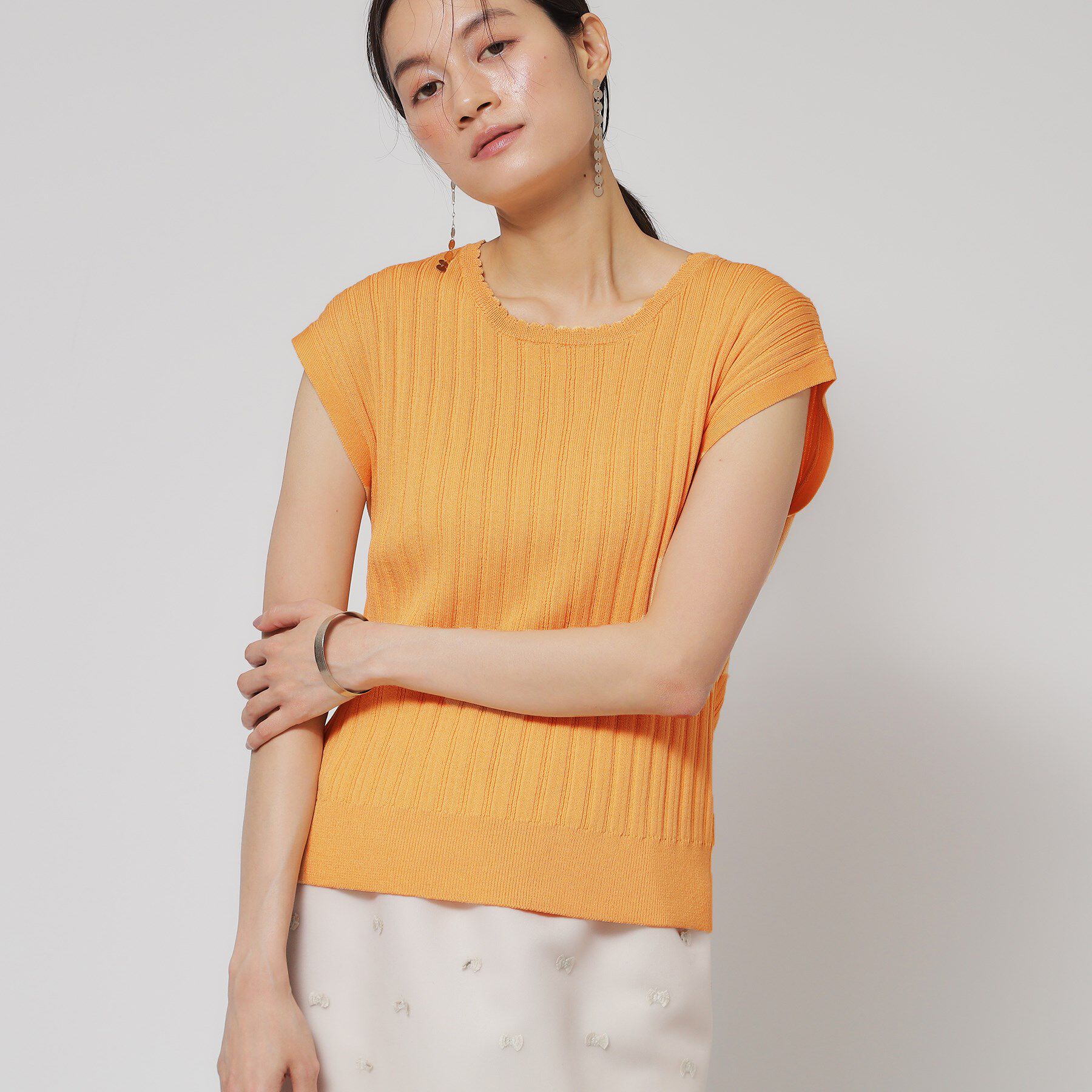 SunaUna「【レーシー＆リブ】アンサンブルニット」|カーディガン|