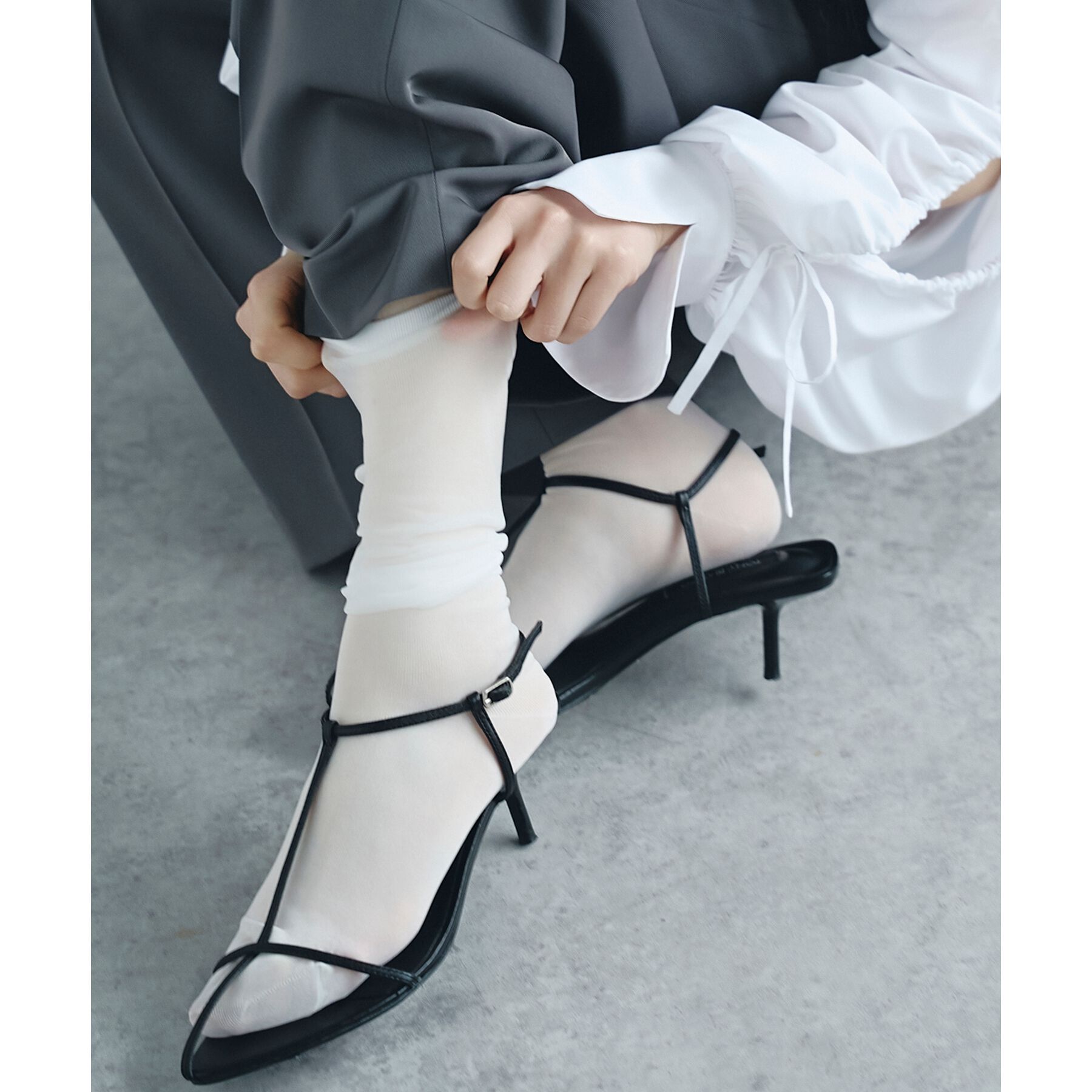 CODE A「piedi nudi ｜ sheer high sox」|ソックス|