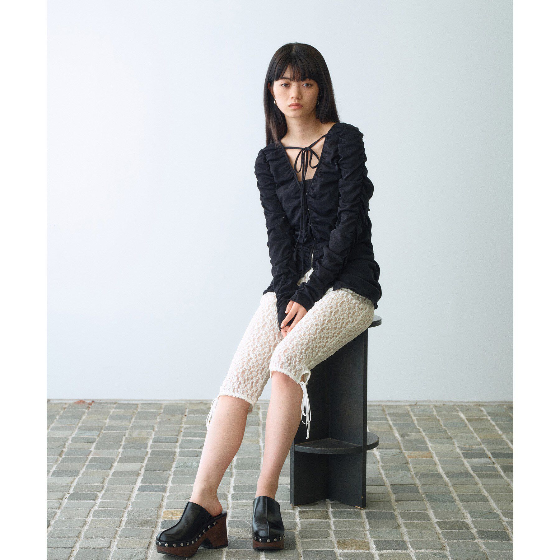 CODE A「sheer gather cardigan」|カーディガン|