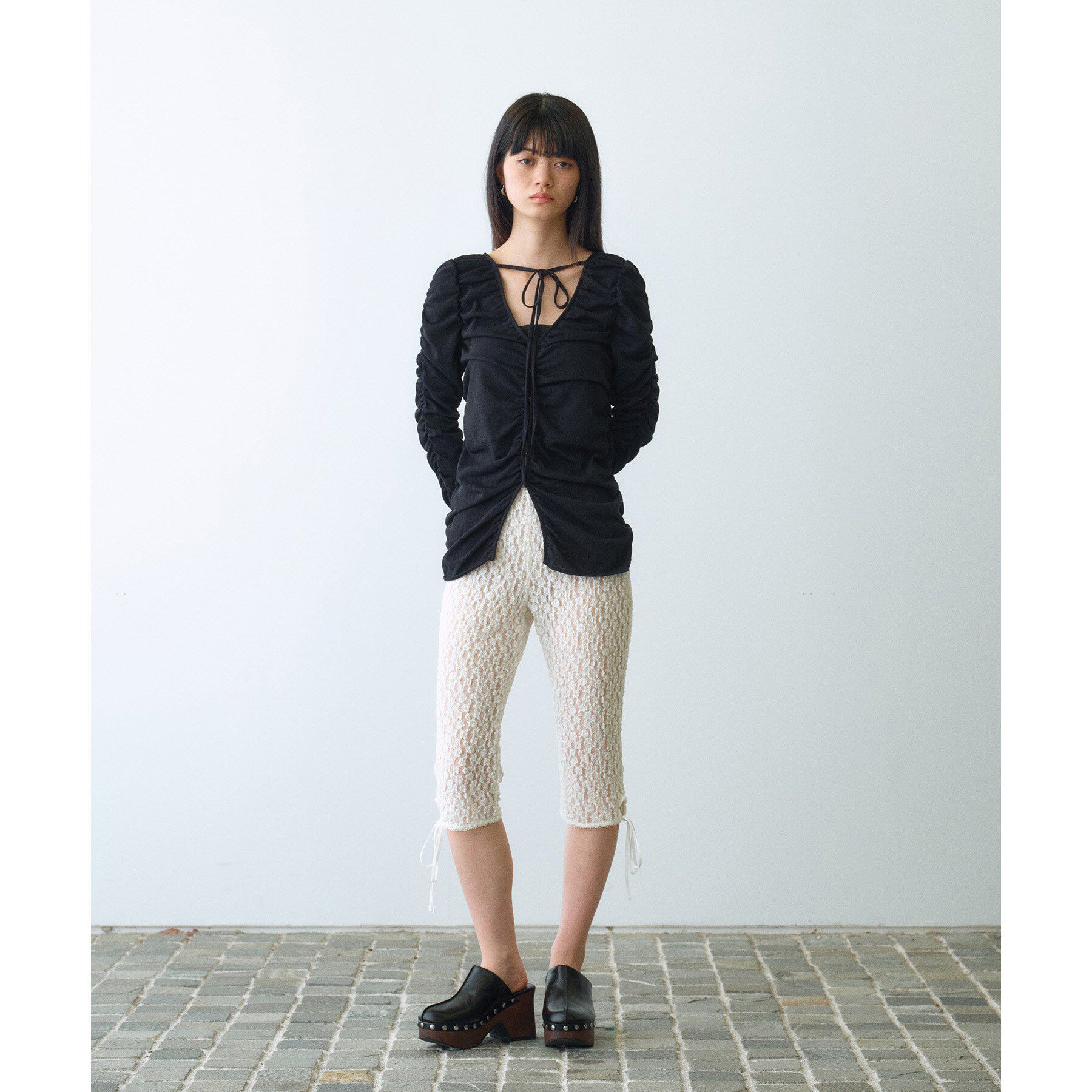 CODE A「sheer gather cardigan」|カーディガン|