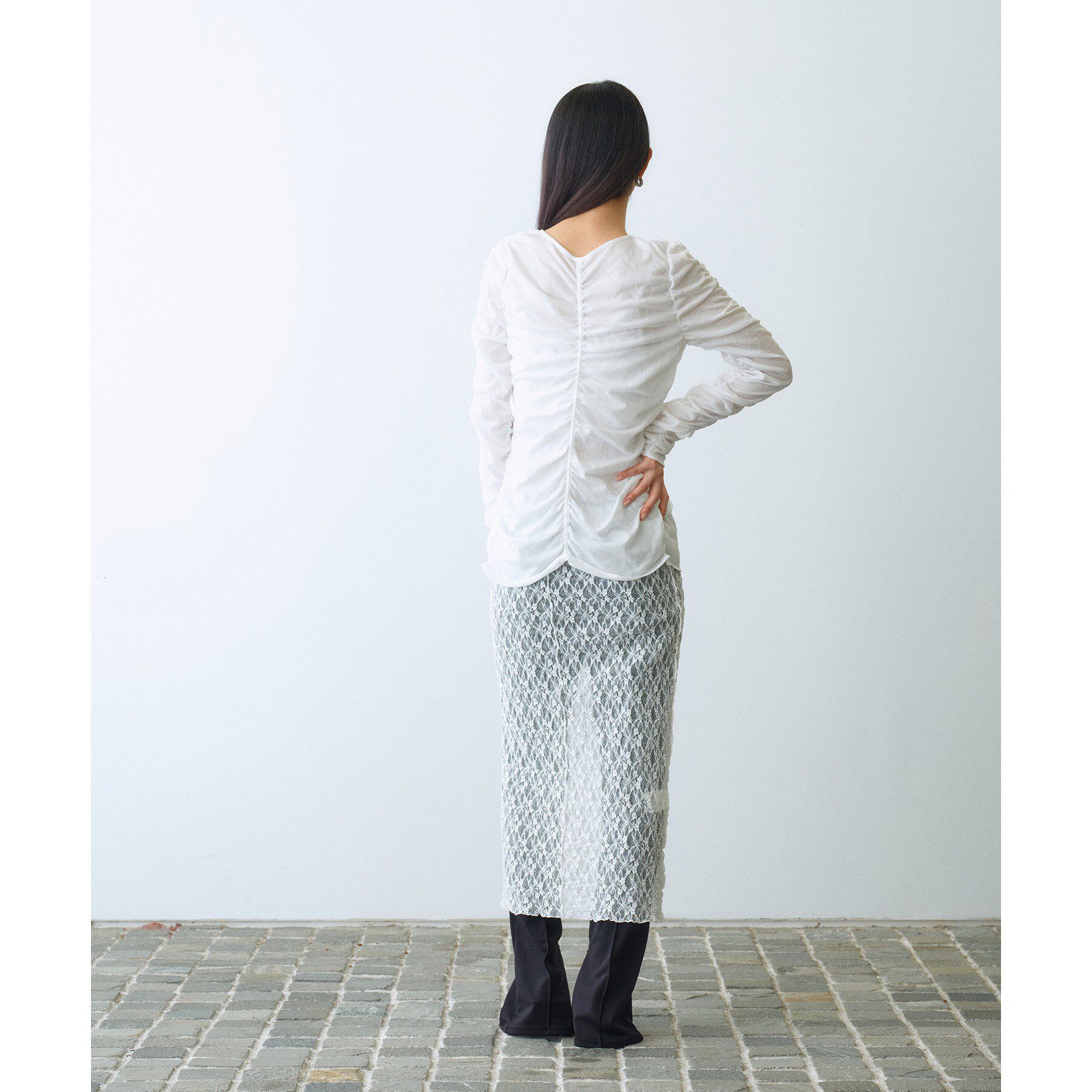 CODE A「sheer gather cardigan」|カーディガン|