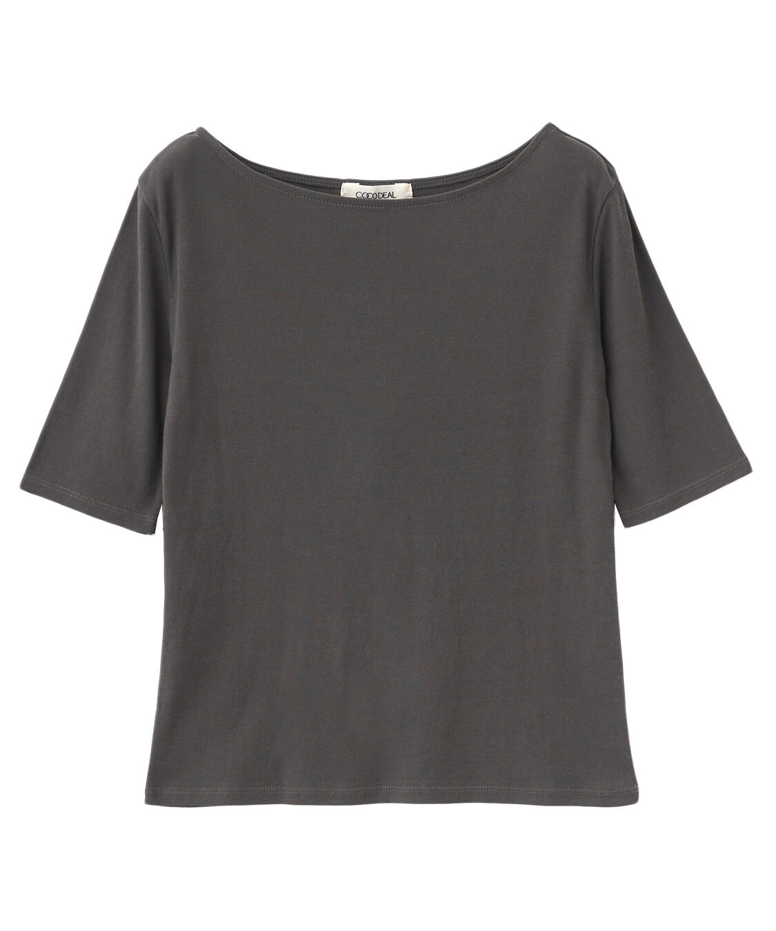 COCO DEAL「シアー5分袖カットソー」|Tシャツ・カットソー|チャコール