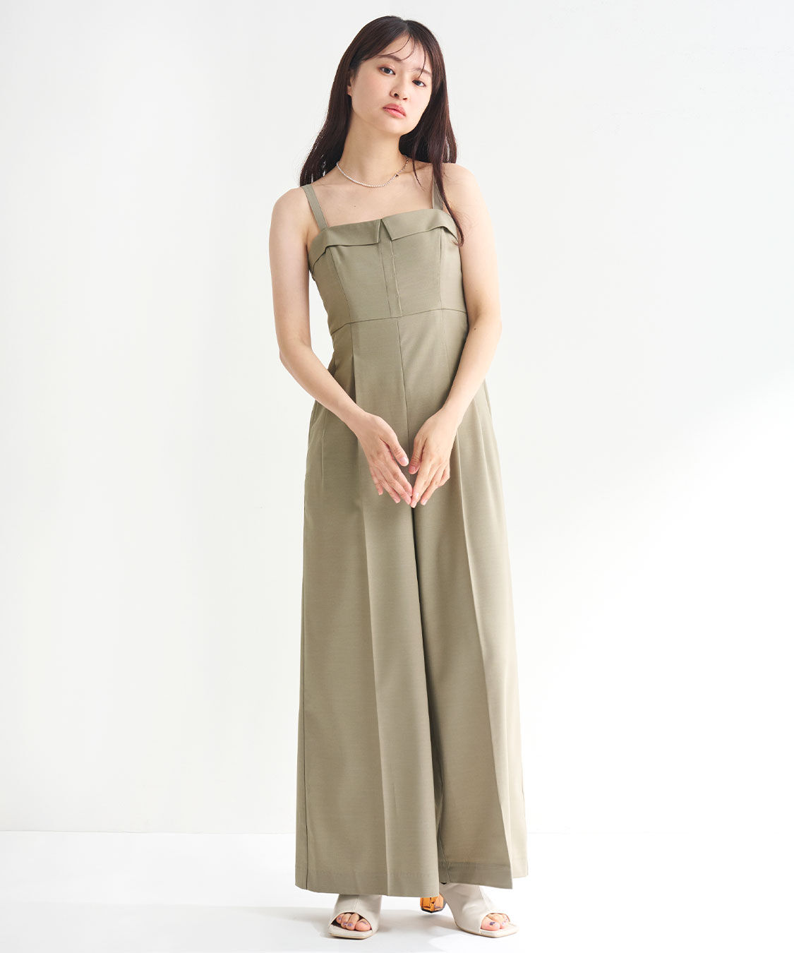 COCO DEAL「比翼デザインワイドサロペット」|オールインワン|