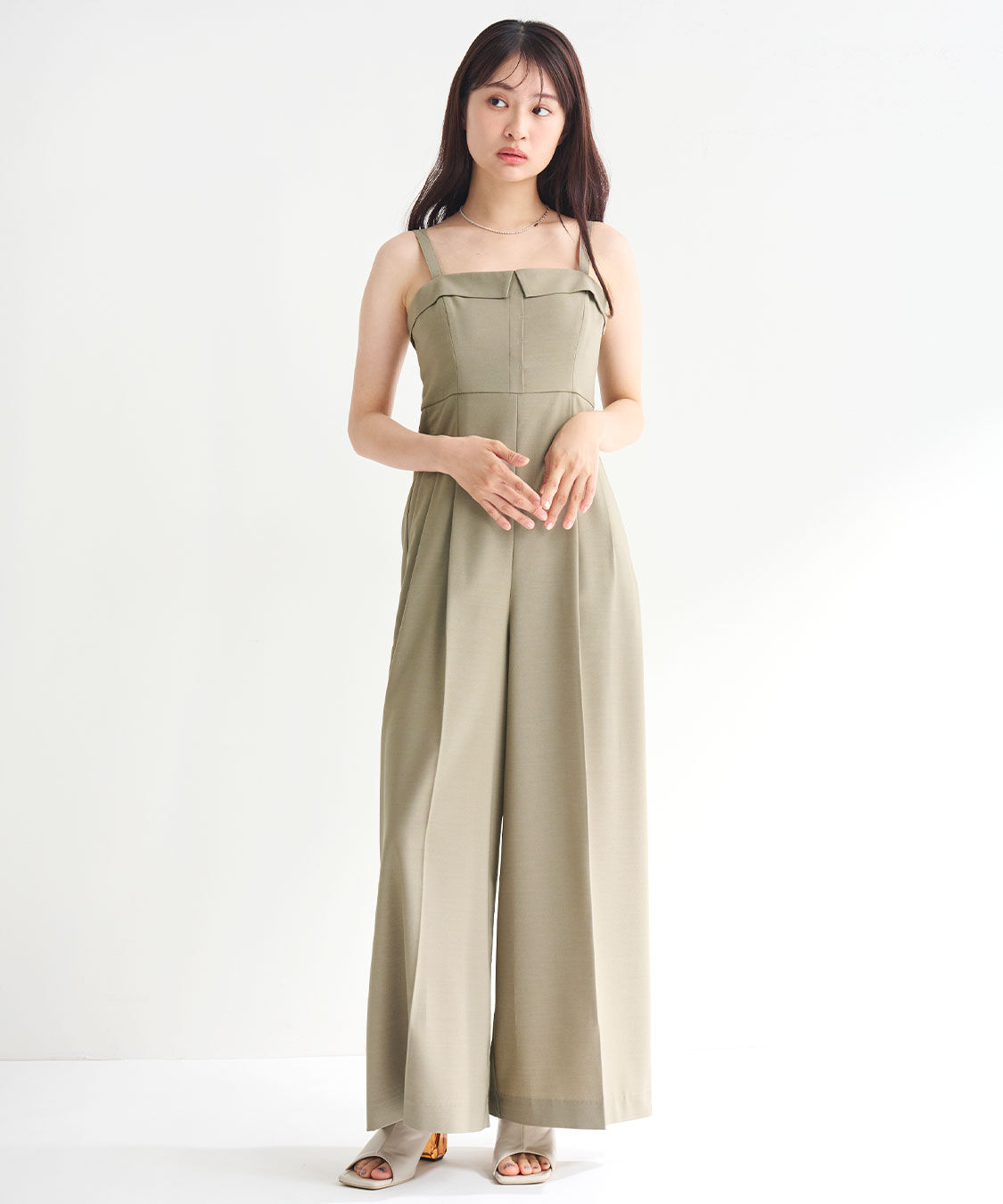 COCO DEAL「比翼デザインワイドサロペット」|オールインワン|