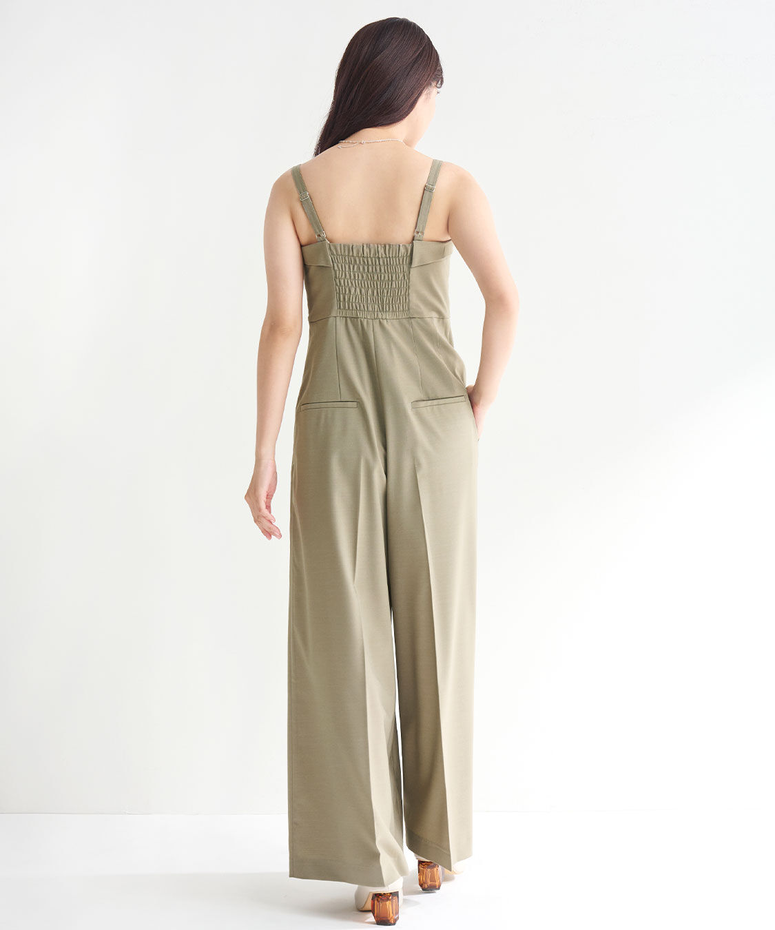 COCO DEAL「比翼デザインワイドサロペット」|オールインワン|