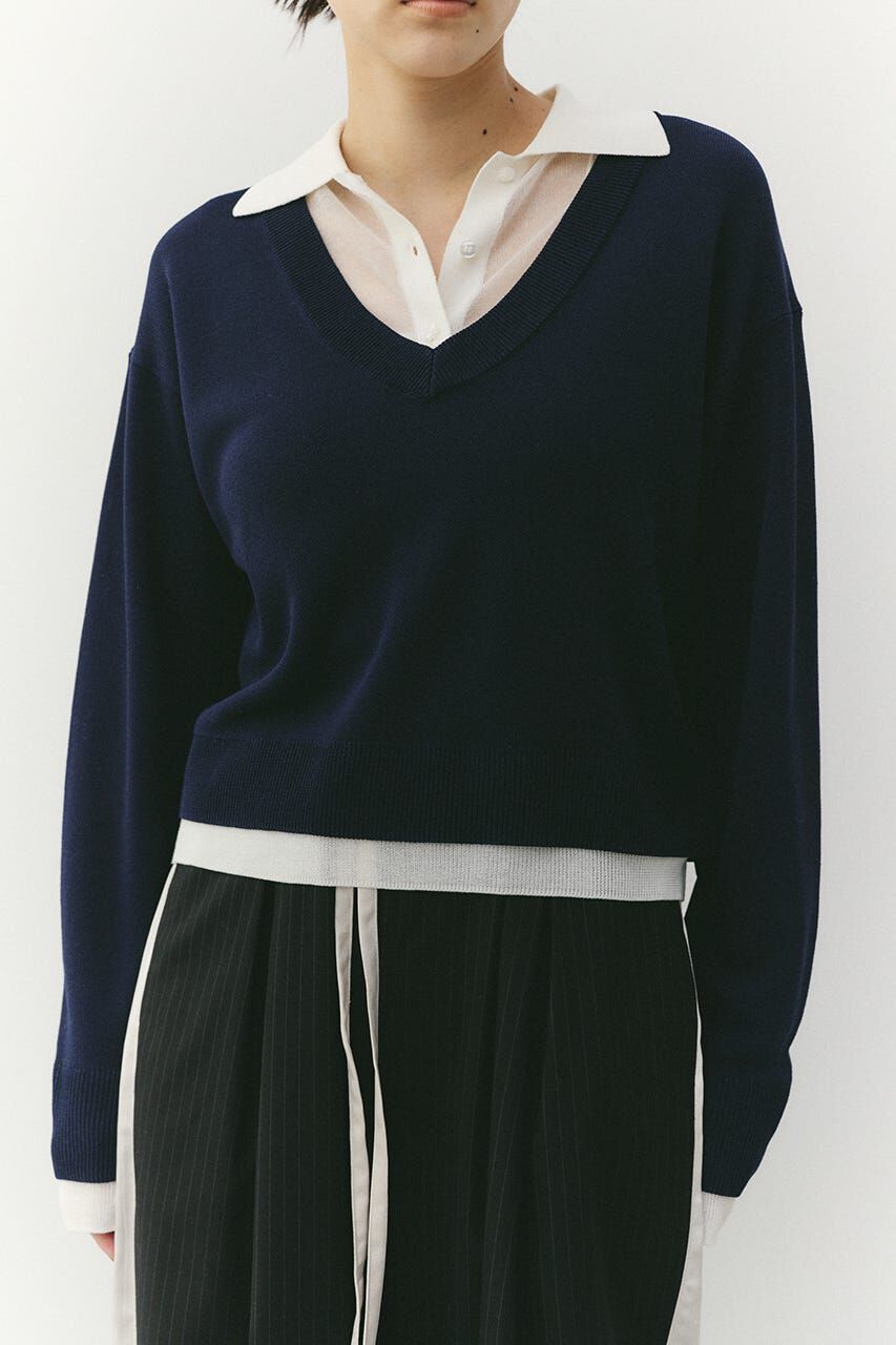 STYLEMIXER「レイヤードポロニットトップ」|ニット・セーター|