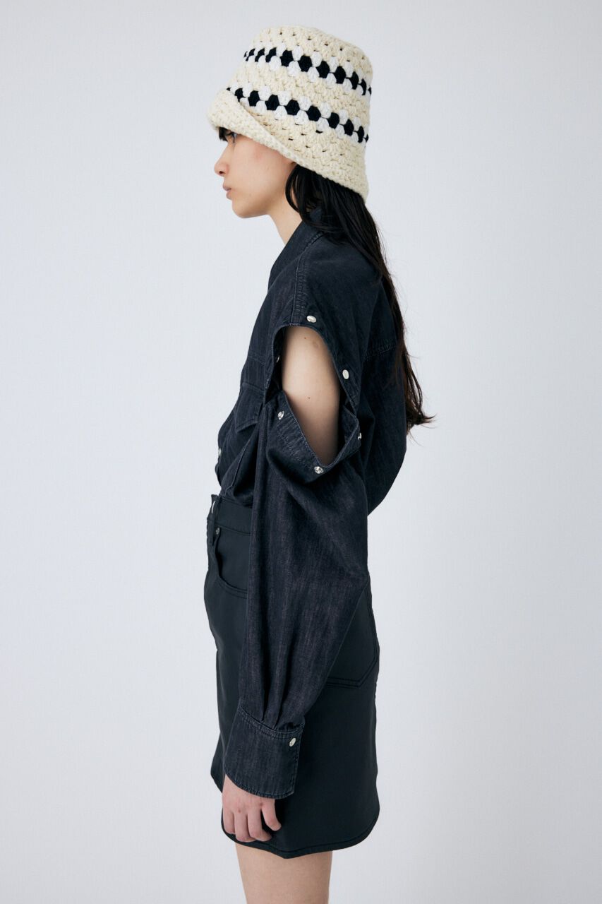 MOUSSY「CUT OUT DENIM シャツ」|Tシャツ・カットソー|