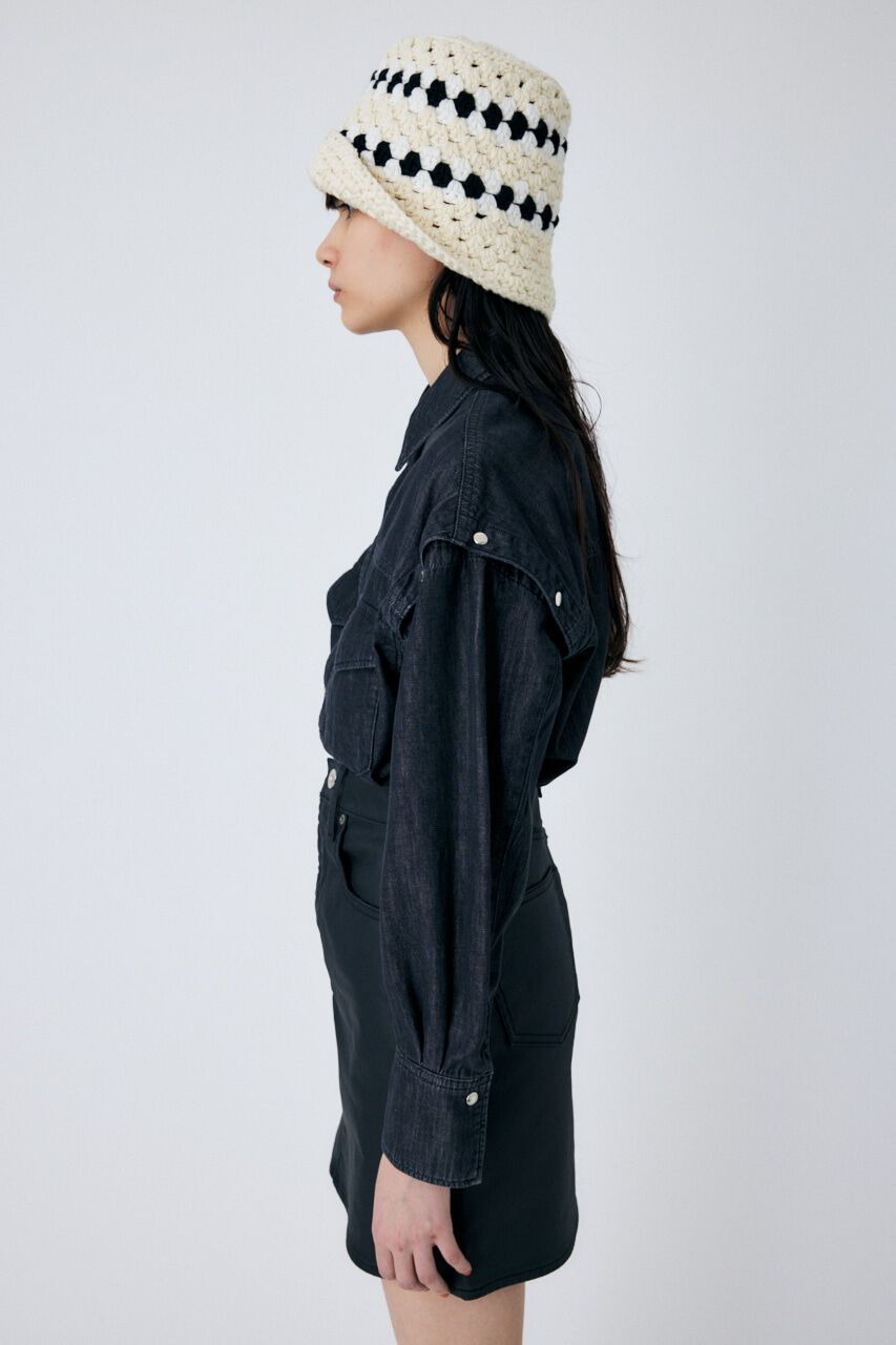 MOUSSY「CUT OUT DENIM シャツ」|Tシャツ・カットソー|