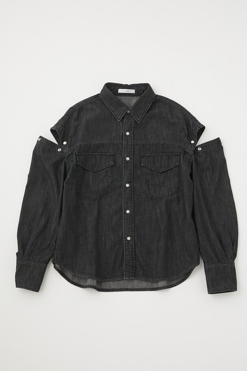 MOUSSY「CUT OUT DENIM シャツ」|Tシャツ・カットソー|