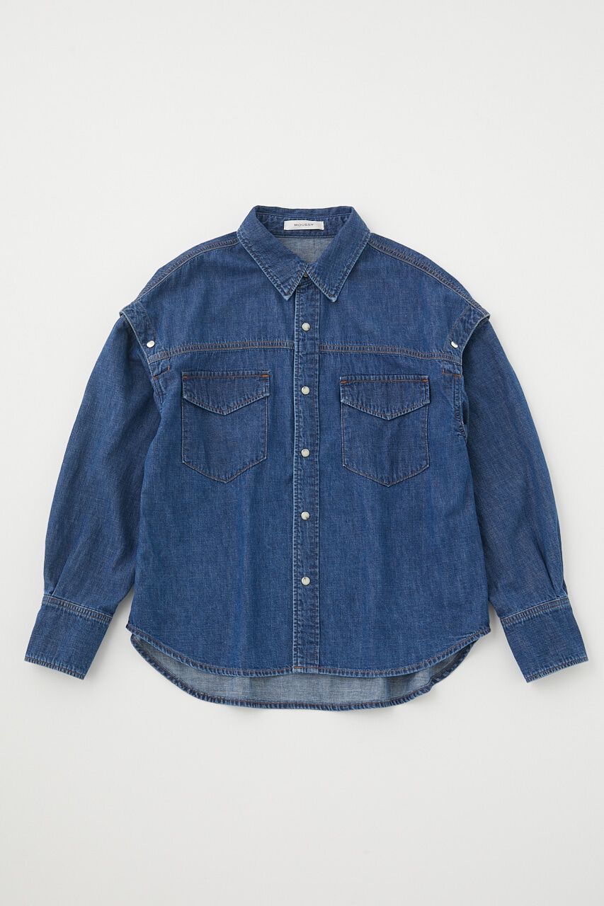 MOUSSY「CUT OUT DENIM シャツ」|Tシャツ・カットソー|