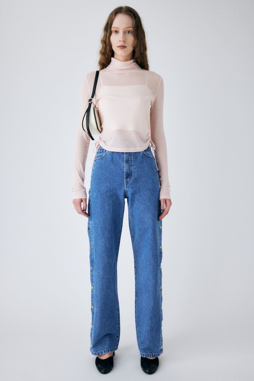 MOUSSY「SIDE BUTTON STRAIGHT」|デニム|