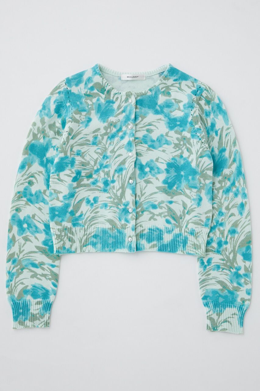 MOUSSY「FLORAL PRINTED KNIT カーディガン」|ニット・セーター|柄BLU5