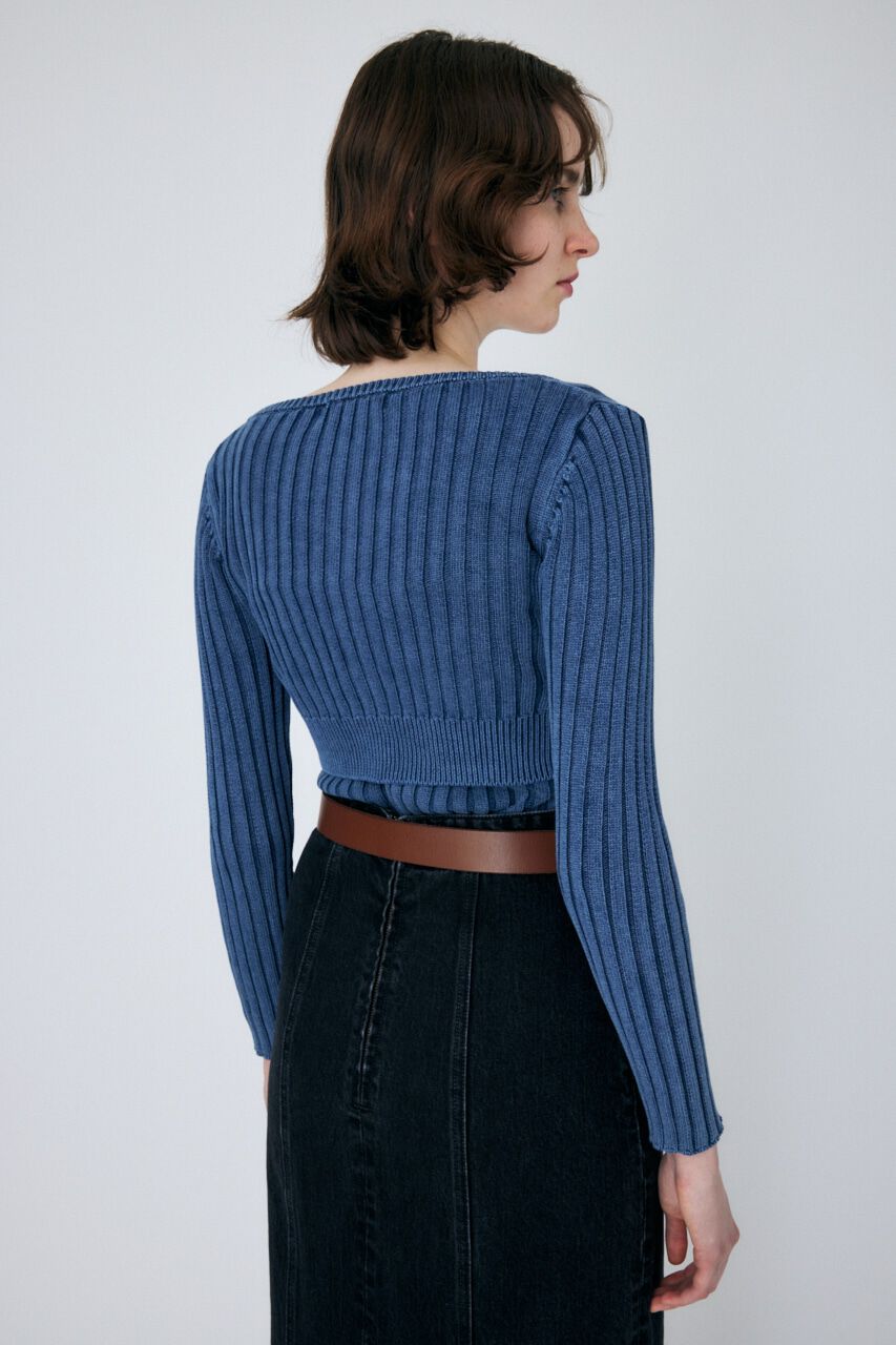 MOUSSY「STONE WASH ZIP UP ニットカーディガン」|カーディガン|