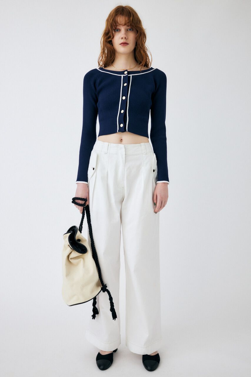 MOUSSY「OPEN NECK SHORT CD」|ニット・セーター|NVY