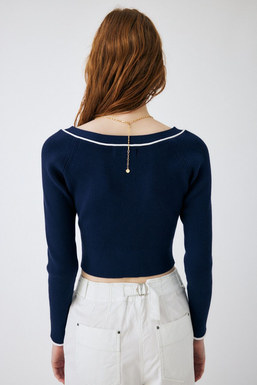 MOUSSY「OPEN NECK SHORT CD」|ニット・セーター|