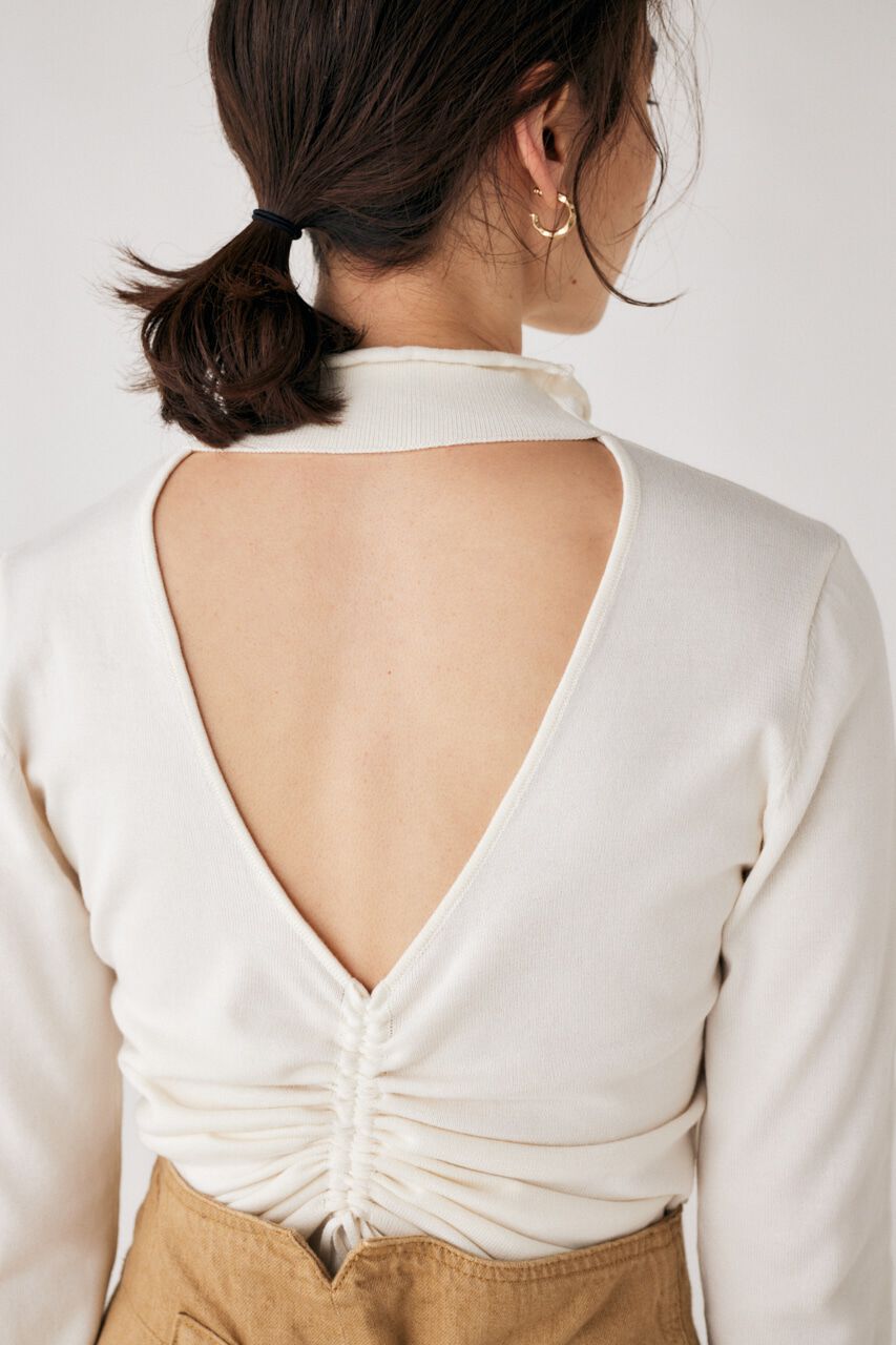 MOUSSY「BACK OPEN TUCK トップス」|ニット・セーター|