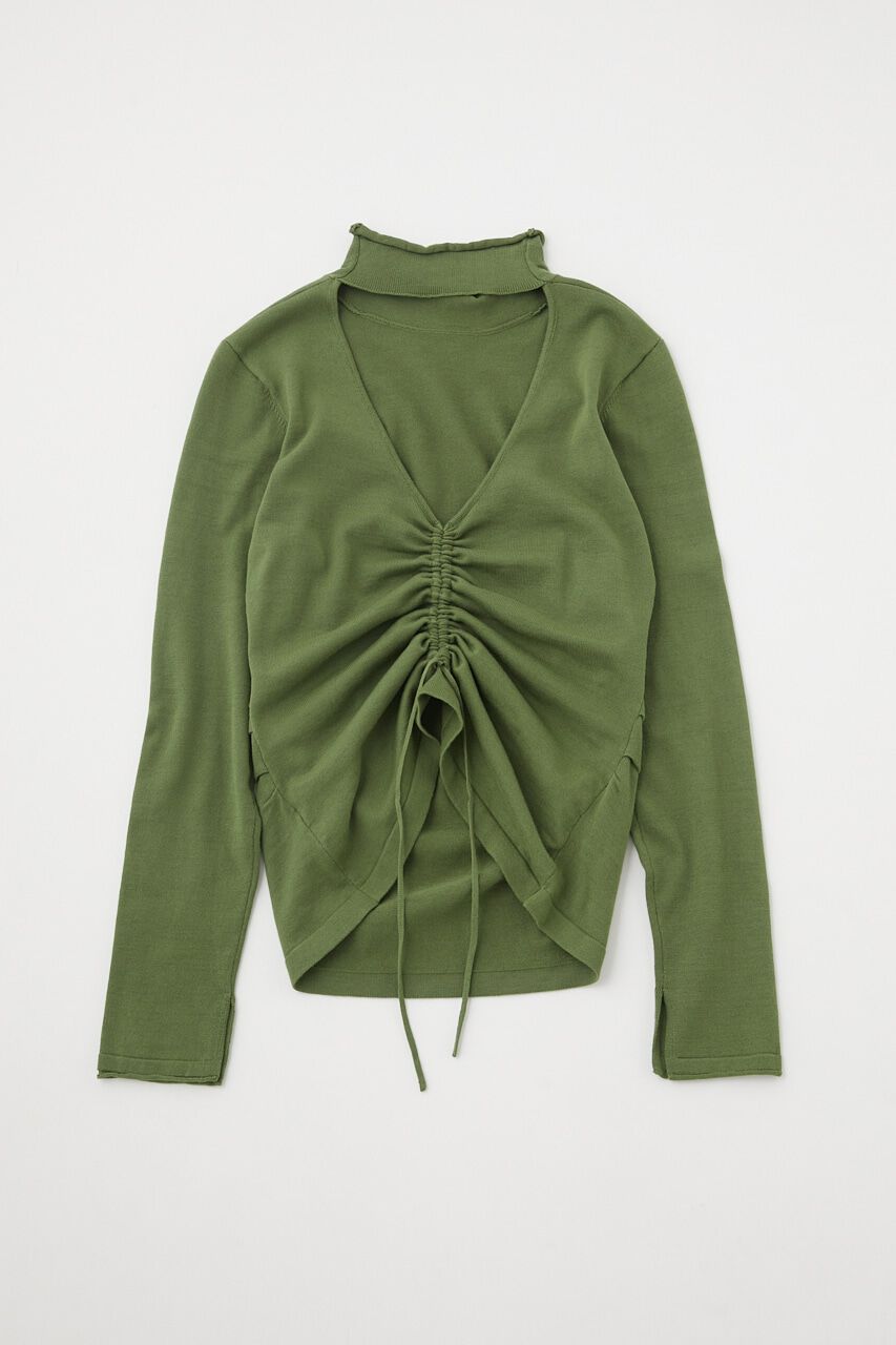 MOUSSY「BACK OPEN TUCK トップス」|ニット・セーター|