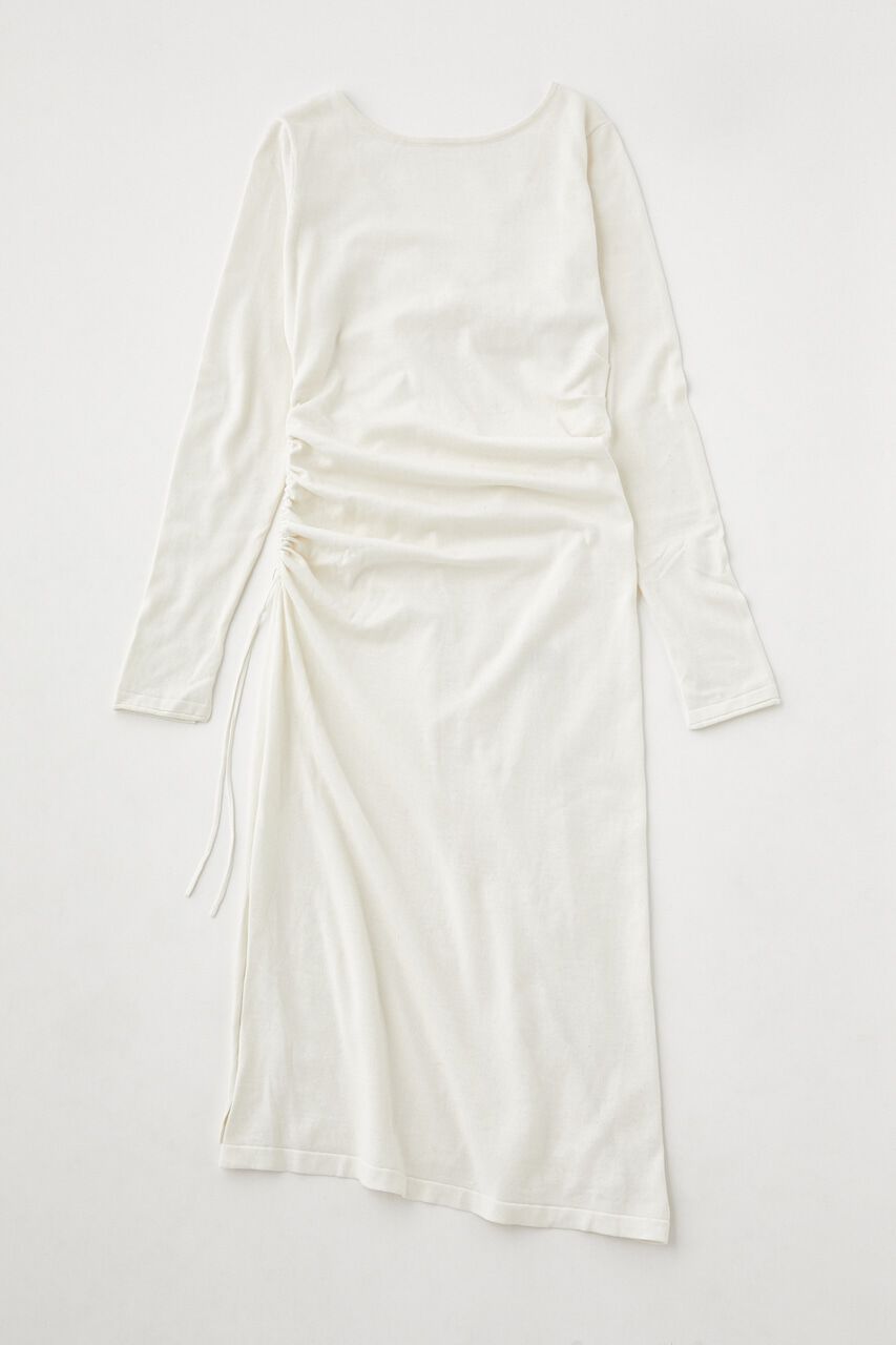 MOUSSY「TUCK KNIT ドレス」|ワンピース|WHT