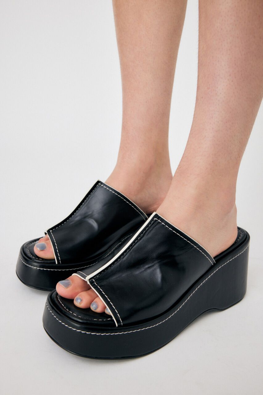 MOUSSY「STITCHING PLATFORM サンダル」|サンダル|BLK