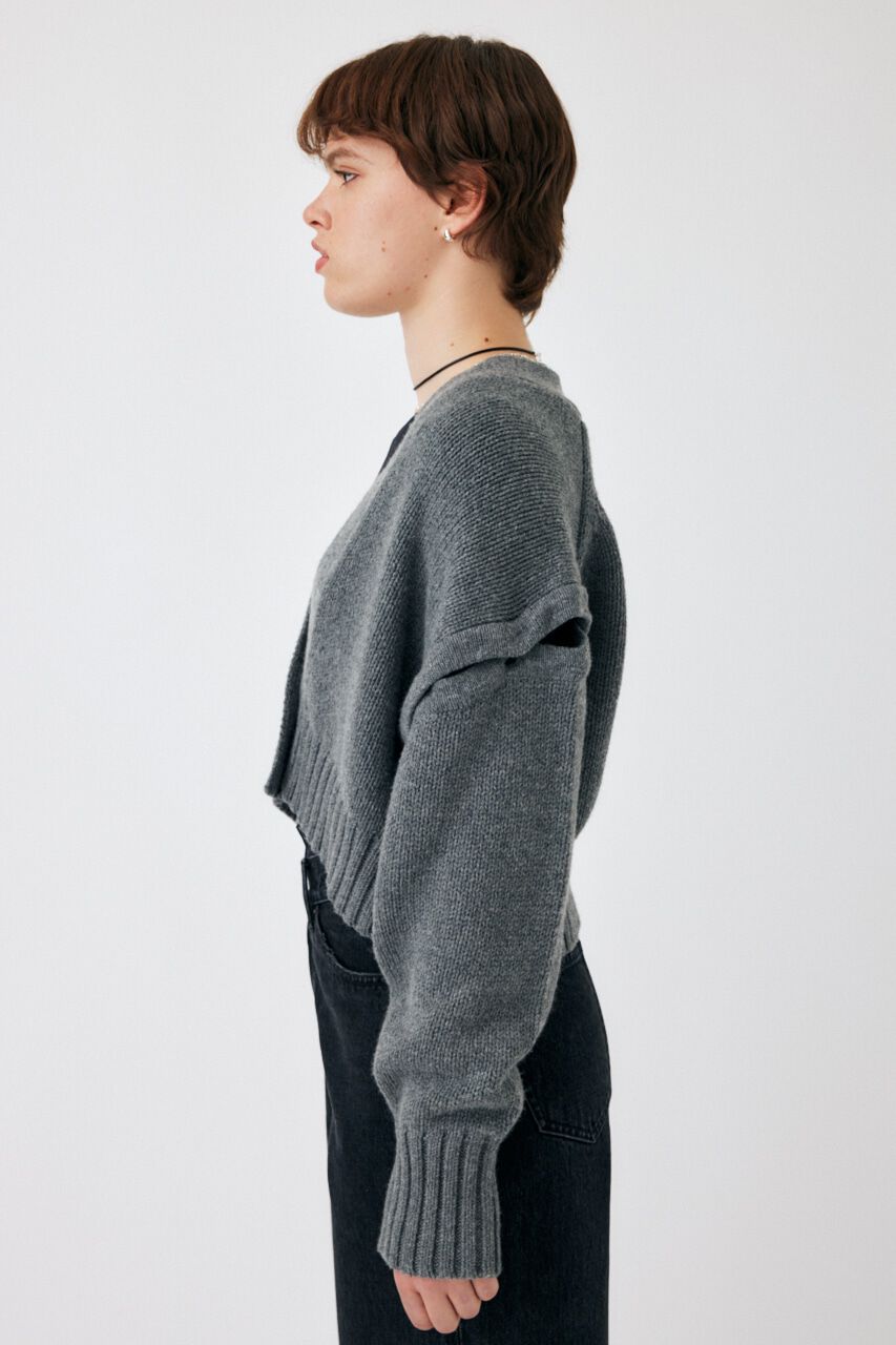 MOUSSY「BUTTON SHORT ニットカーディガン」|ニット・セーター|