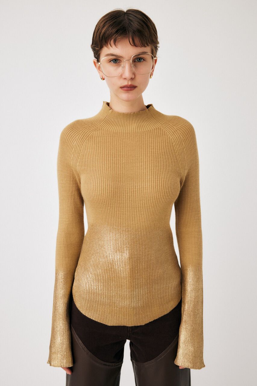 MOUSSY「METALIC RIB ニット」|ニット・セーター|L/BEG1