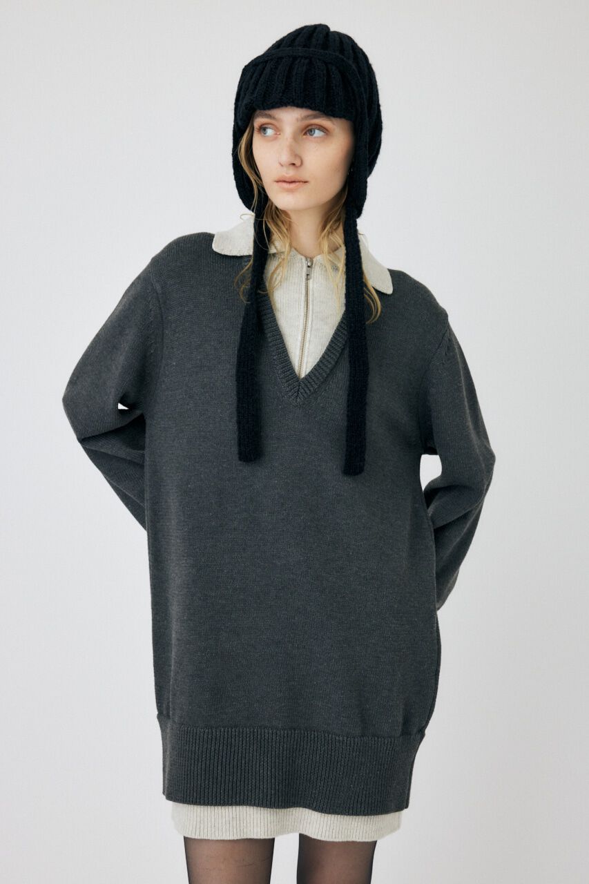 MOUSSY「LAYERED HALF ZIP ミニドレス」|ワンピース|