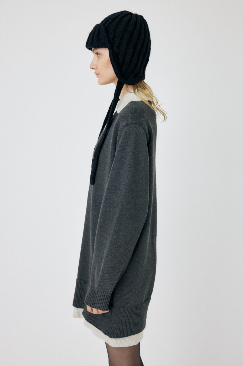 MOUSSY「LAYERED HALF ZIP ミニドレス」|ワンピース|