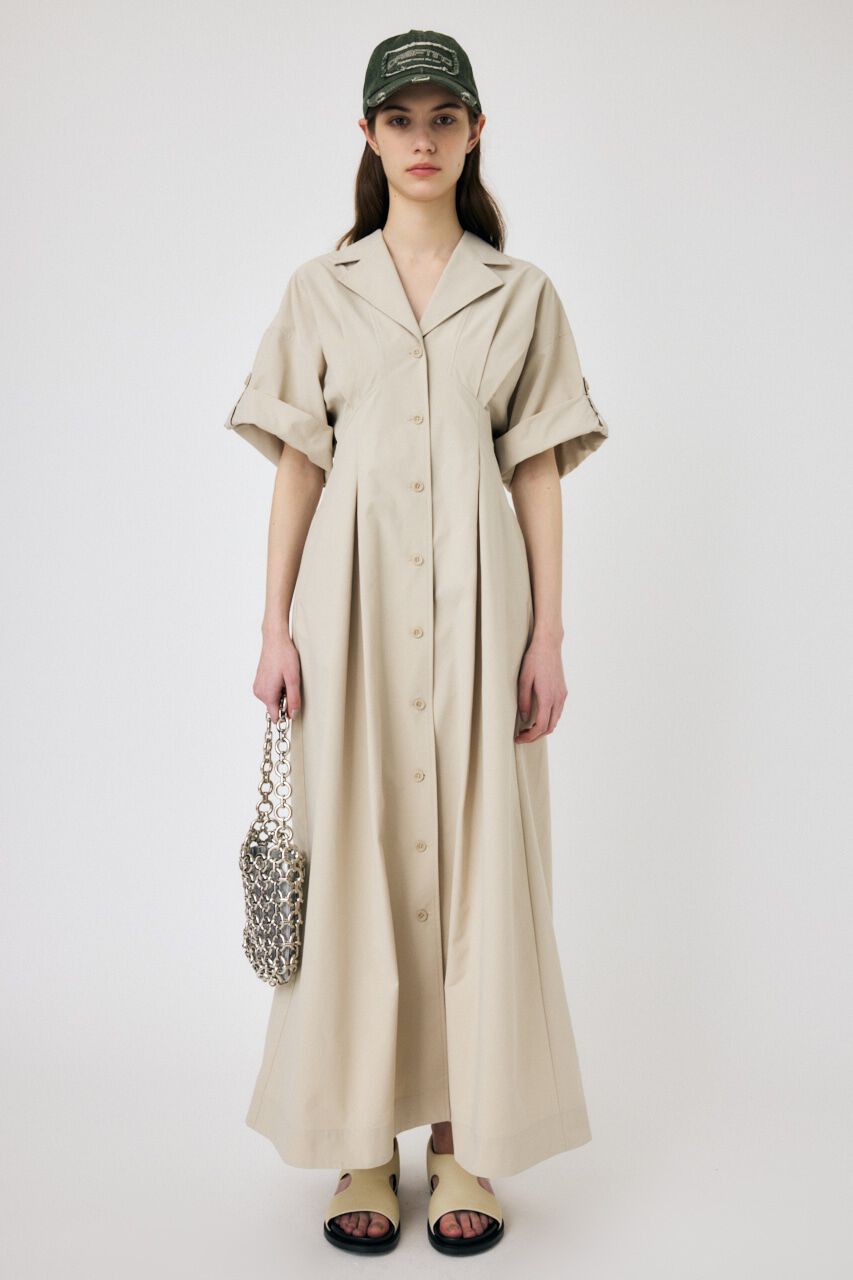 MOUSSY「OPEN COLLAR SAFARI ドレス」|ワンピース|