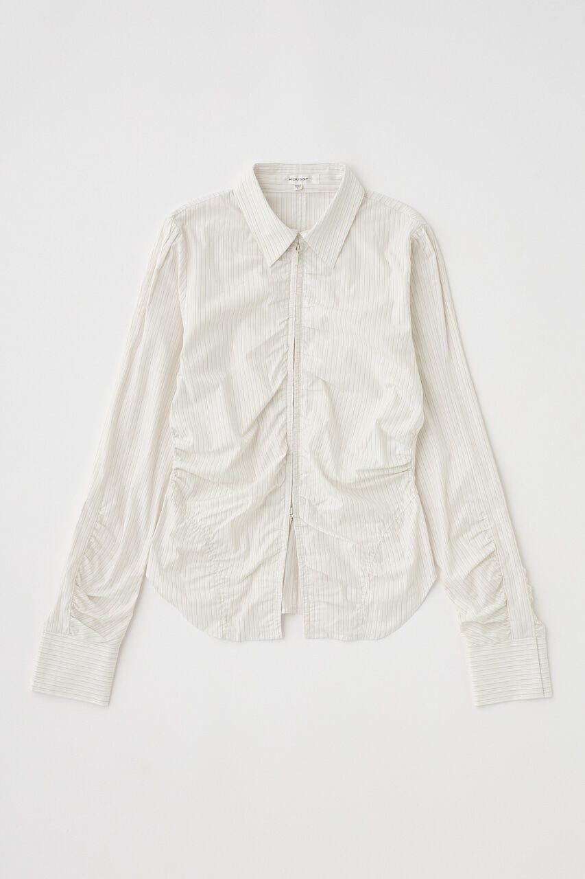 MOUSSY「ZIP UP WAIST SHAPE シャツ」|シャツ・ブラウス|柄BEG5