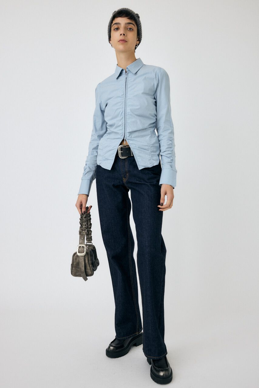 MOUSSY「ZIP UP WAIST SHAPE シャツ」|シャツ・ブラウス|
