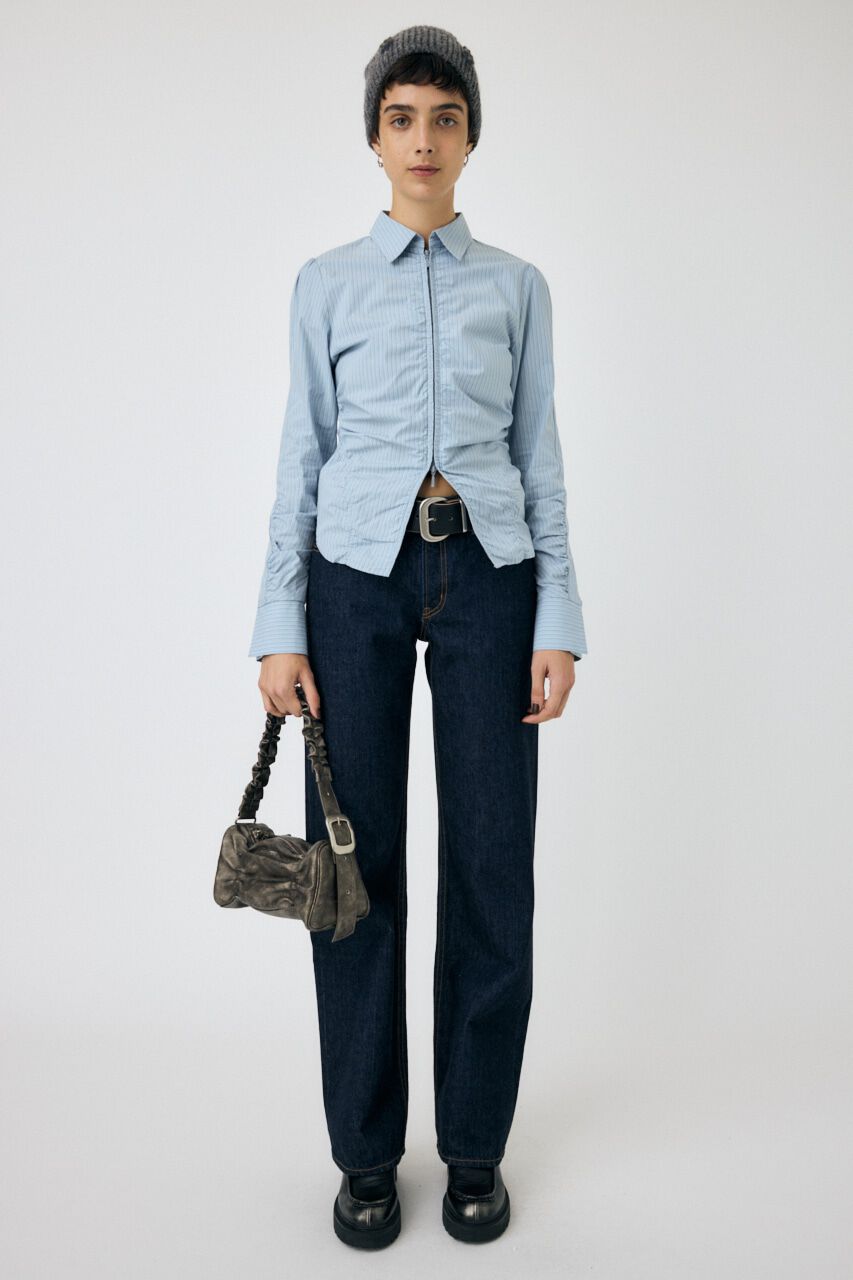 MOUSSY「ZIP UP WAIST SHAPE シャツ」|シャツ・ブラウス|