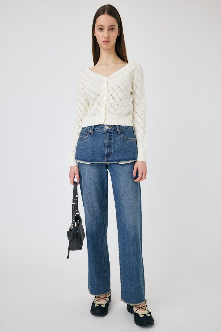 MOUSSY「EYELET ニットカーディガン」|ニット・セーター|